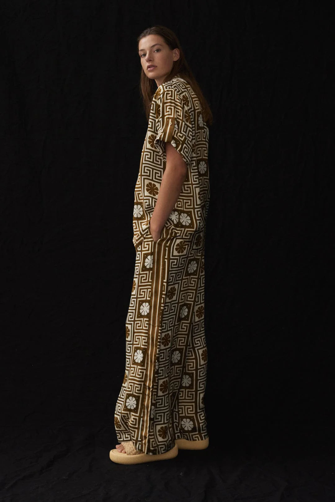 DIMI Jacquard Pants for Women - Stylish High Waisted Floral Print Trousers - Perfect for Office, Party & Casual Wear