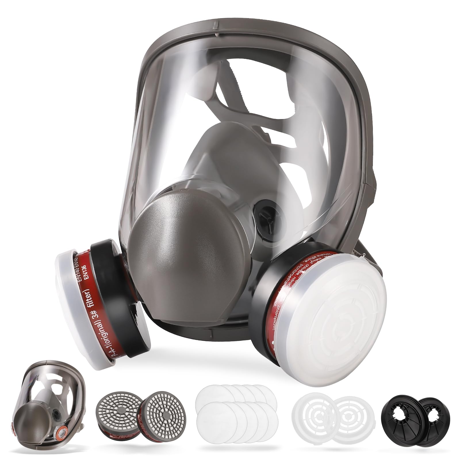 Full Face Gas Mask - Reusable Respirator for Nuclear & Chemical Survival | Emergency & Outdoor Use