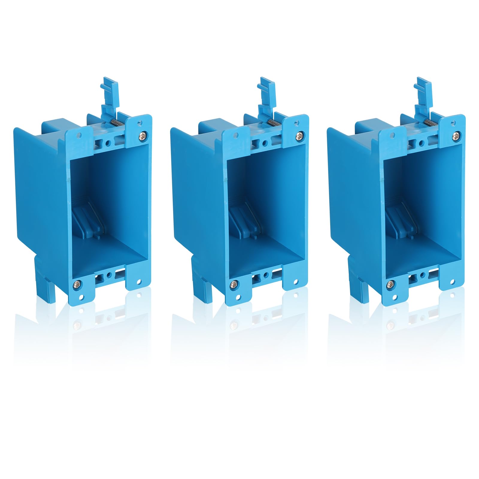 3PCS Single Gang Electrical Outlet Box - 4.25x2.24x2.67 Inch Plastic Switch Box, 1-Gang Outlet Extender for Old Work | Residential & Commercial Use | Easy Installation for Wall Outlets & Switches