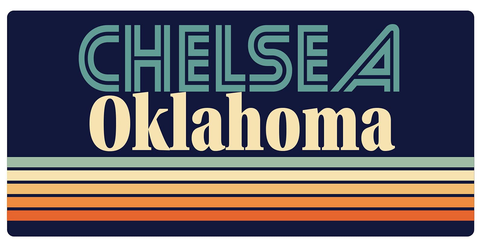 Chelsea Oklahoma 5 x 2.5-Inch Retro Fridge Magnet - Vintage Style Decorative Magnet for Refrigerator, Office, Home & Gifts
