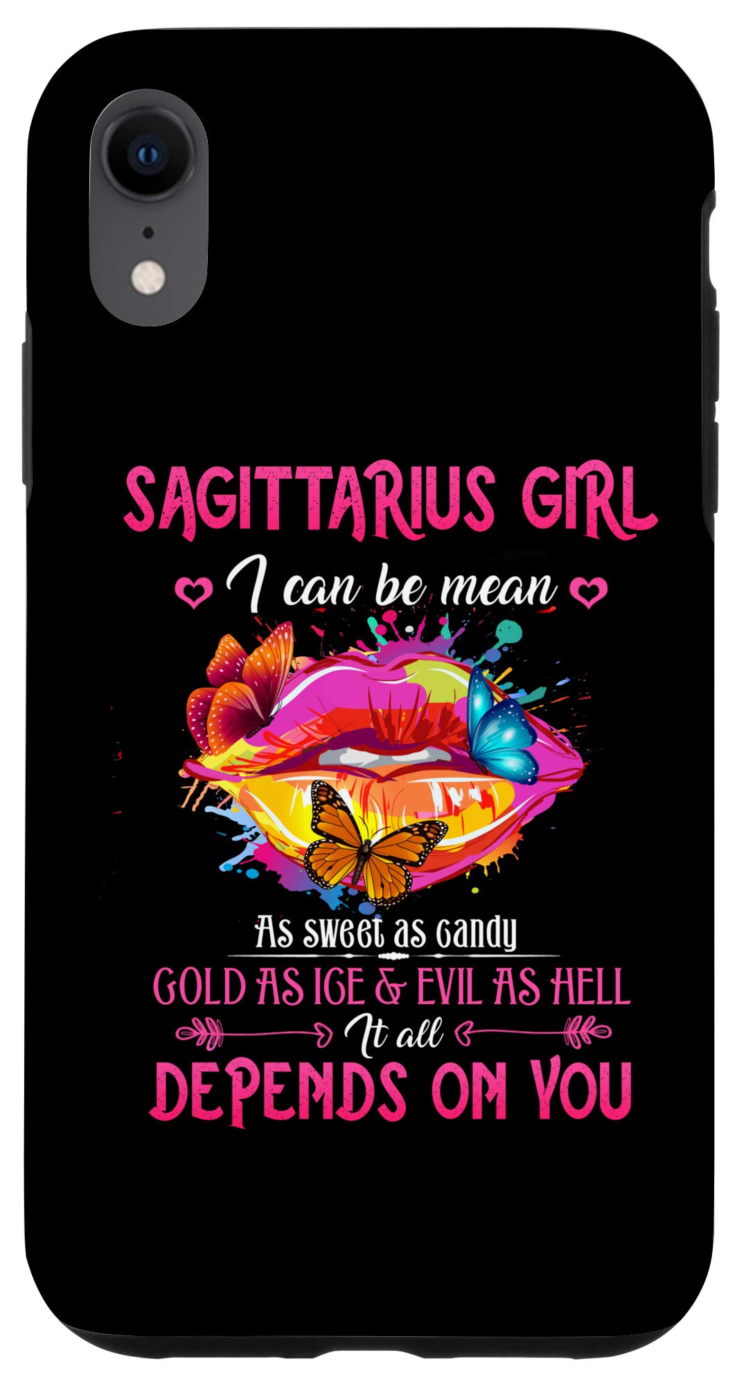 iPhone XR Sagittarius Girl Lips Case - November December Birthday Gift for Zodiac Queen, Perfect for Daily Use & Special Occasions