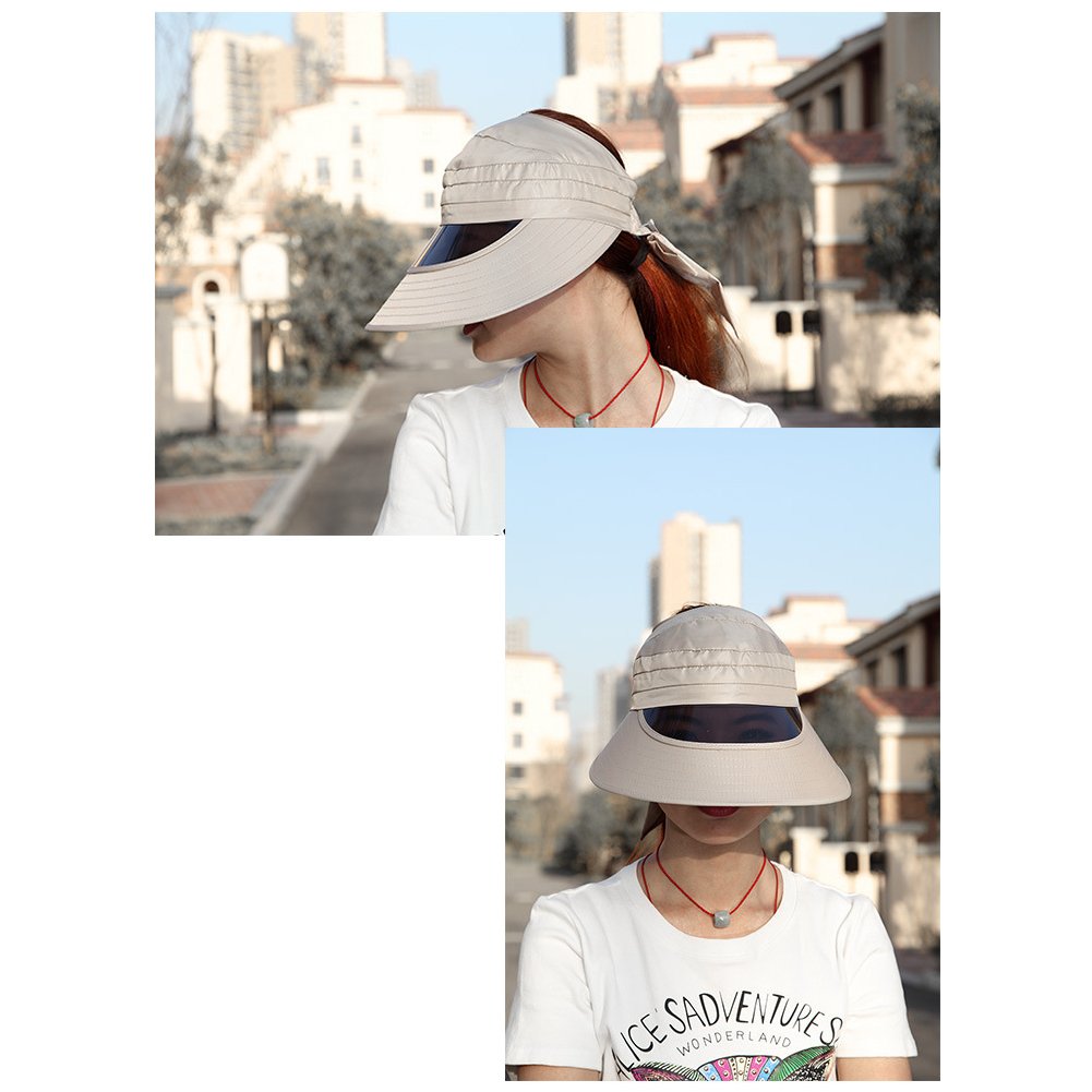 LOCOMO Clear Plastic Sunglasses Wide Brim Visor Hat for Outdoor Sports