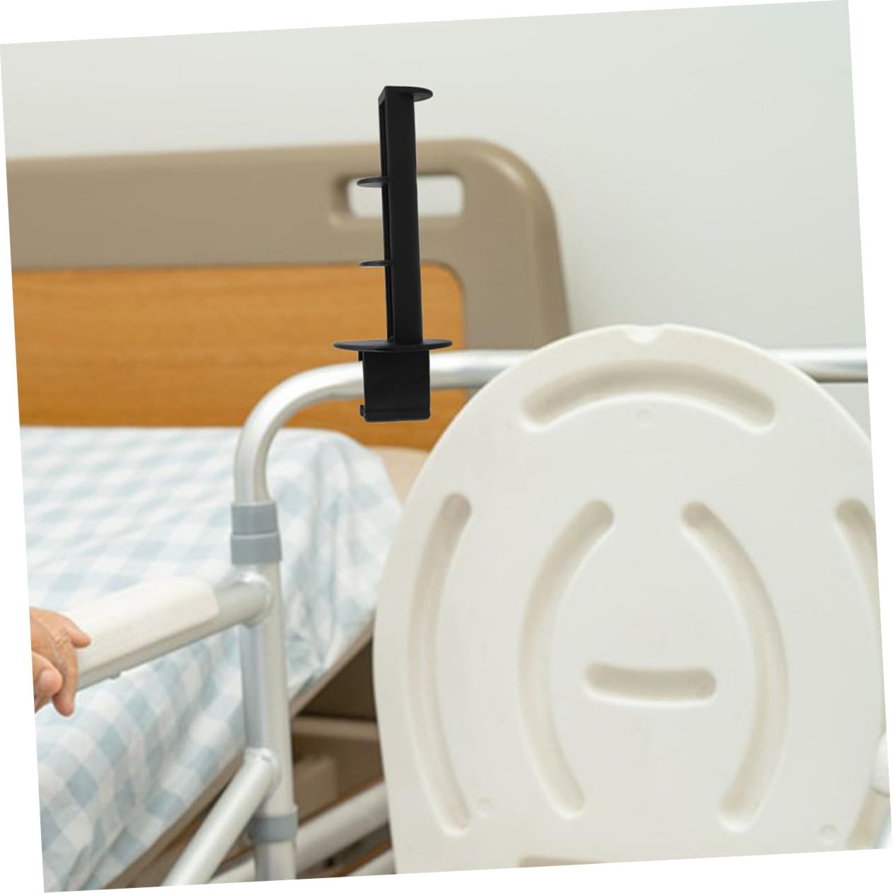 2-Pack Clip-On Toilet Paper Holder for Wheelchairs - Adjustable Roller Replacement Rod with Secure Grip - Ideal for Seniors, Nursing Patients, Bedside Commodes & Transport Chairs - Perfect for Home Care, Hospitals and Mobility Assistance