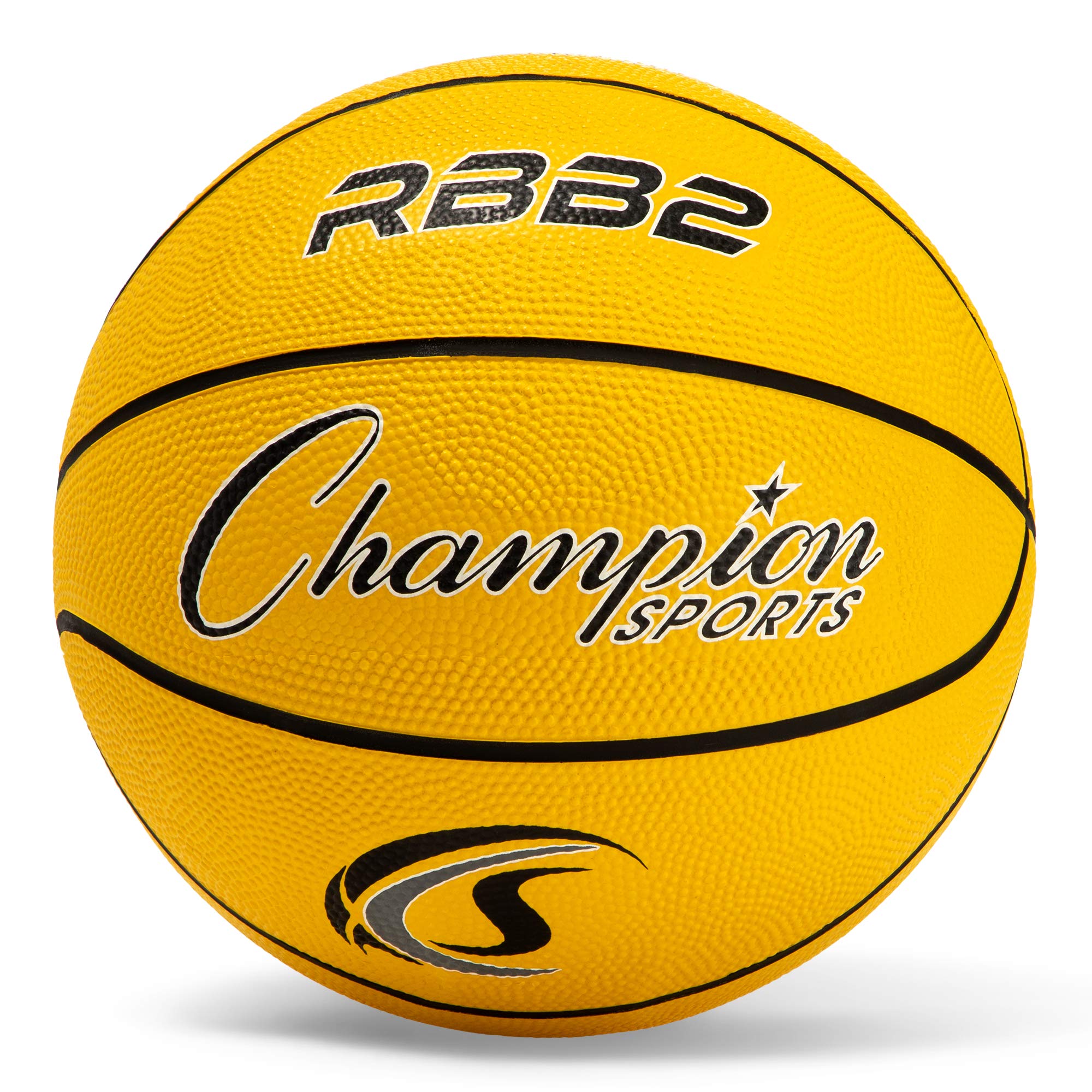 Champion Sports Official Heavy Duty Rubber Cover Nylon Basketball - Durable Indoor & Outdoor Game Ball for Training, Competition and Recreational Play