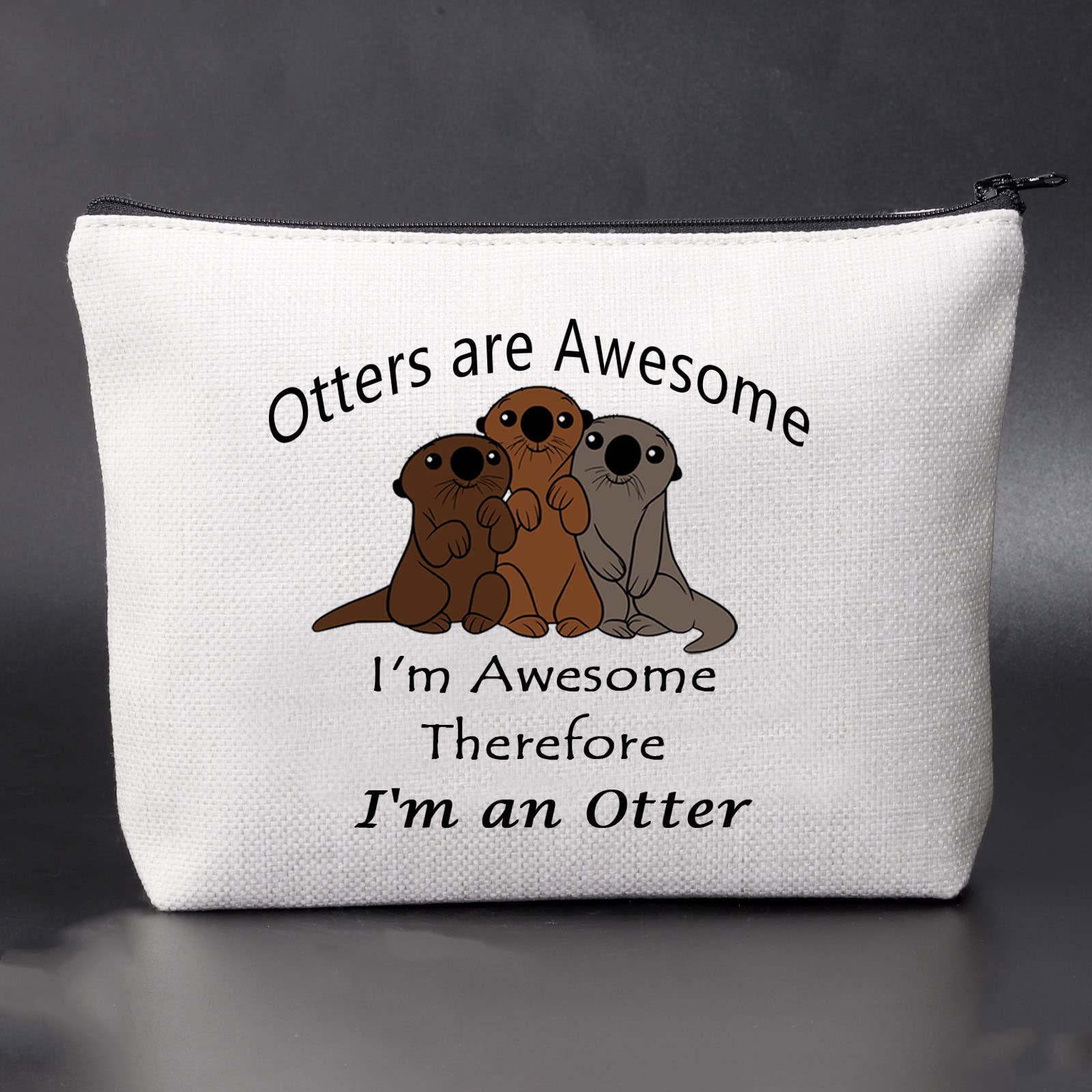 Funny Otter Cosmetic Bag - Cute Otter Lover Gift with Zipper for Makeup & Travel | Otters Are Awesome Design - Perfect for Daily Use, Beach Trips & Gifts
