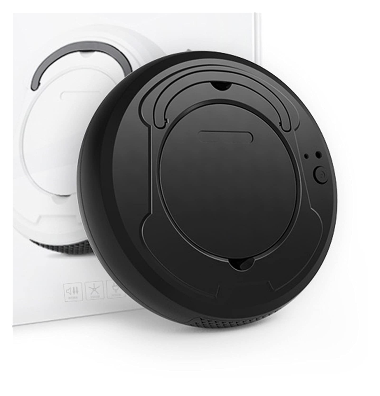 Automatic Rechargeable Robot Vacuum Cleaner for Hardwood Floors - Smart Wet/Dry Sweeping & Mopping Carpet Cleaner - Ideal for Home, Office, and Pet Hair Removal (Black)
