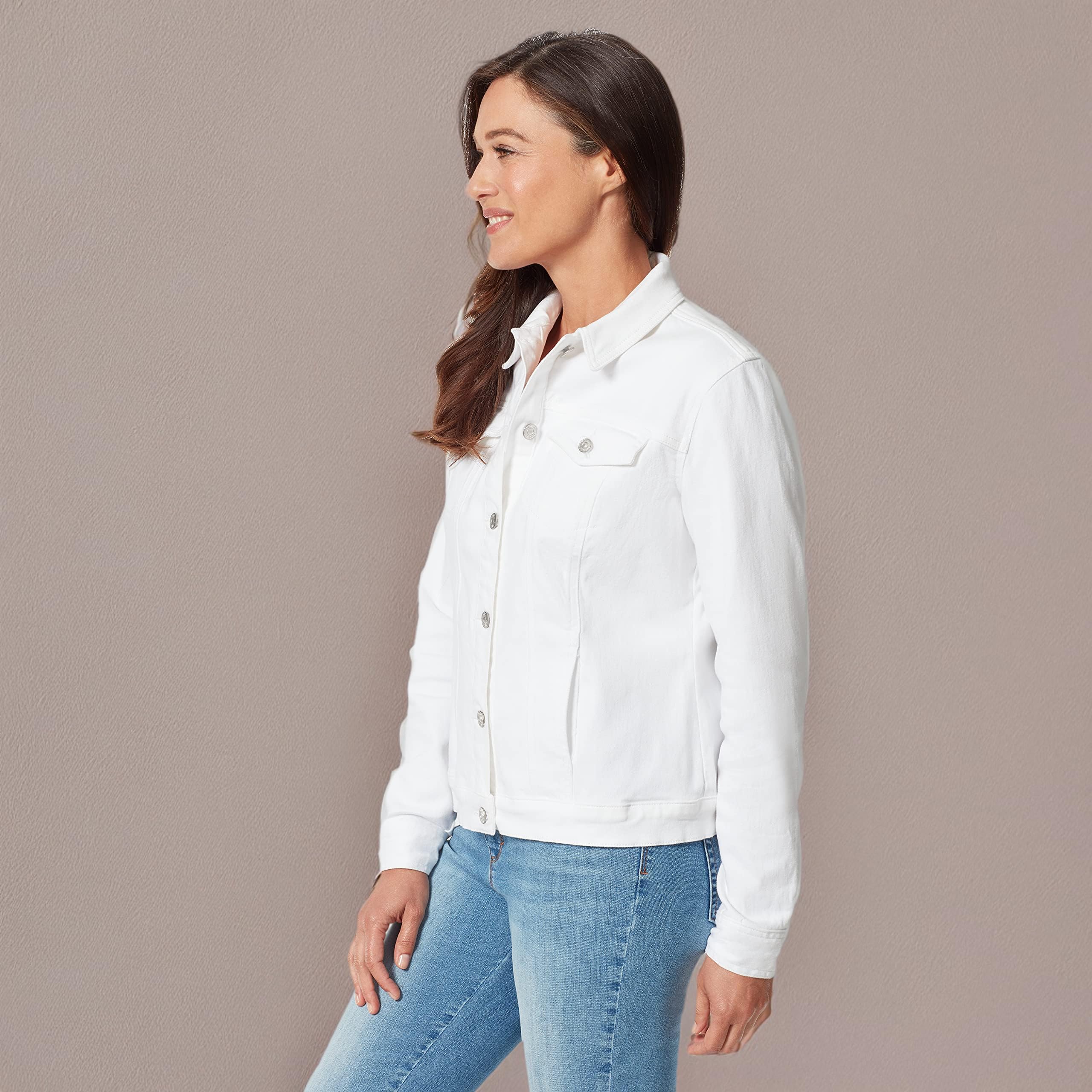 Gloria Vanderbilt Women's Amanda Denim Jean Jacket - Stylish Lightweight Denim Jacket for Women, Casual Outerwear for Spring & Fall, Perfect for Layering Outfits
