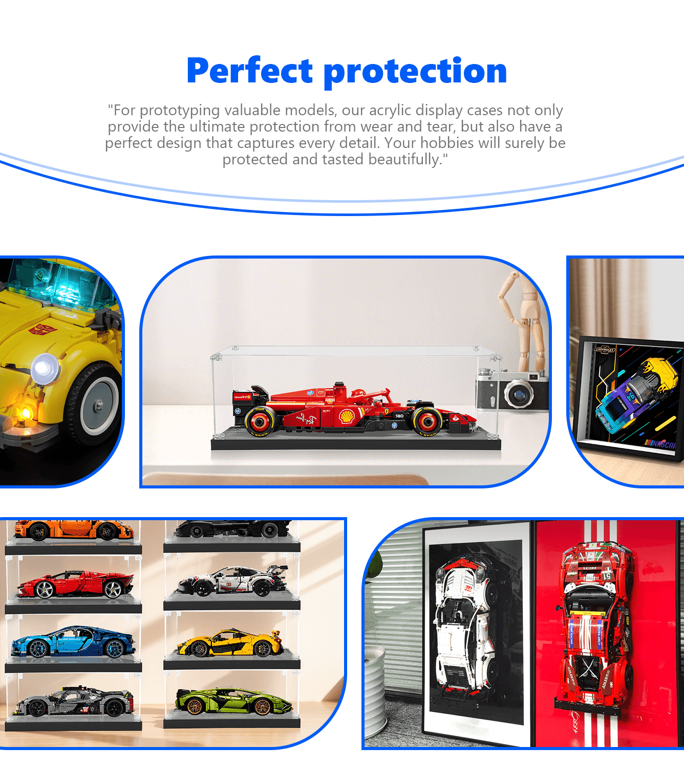 LEGO Ferrari SF 24 Display Case (1:32 Scale) - Perfect for Showcasing 77242 Model Car Collection | Home Office Decor & Gift for LEGO Enthusiasts