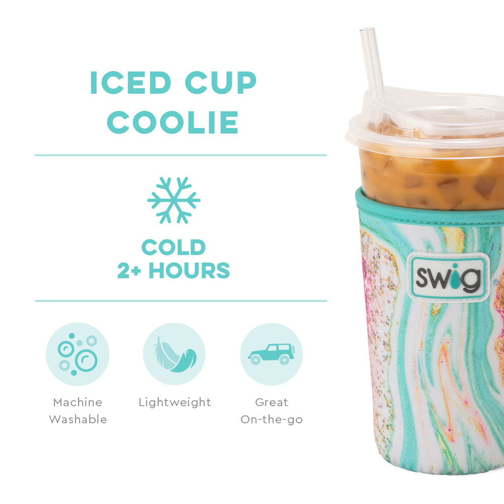 Wanderlust Medium Iced Cup Coolie - Insulated Sleeve for 20oz Tumbler, Perfect for Iced Coffee, Smoothies & Cold Drinks - Great for Travel, Office & Outdoor Activities
