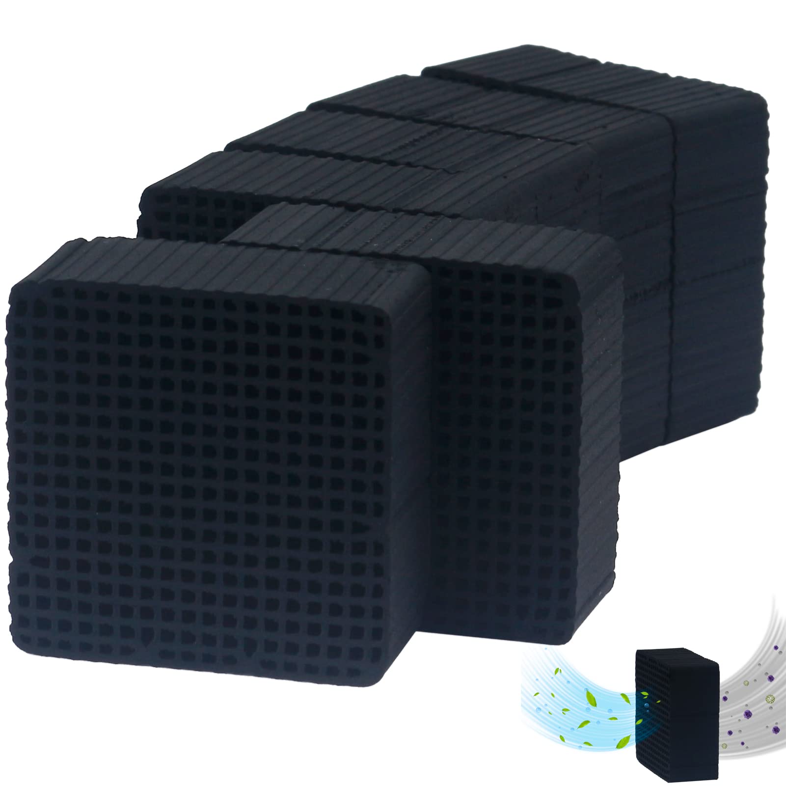 Activated Carbon Replacement Filters - Pack of 6 Ultra-Absorption Honeycomb Charcoal Blocks for ELEGOO Anycubic Mini Air Purifier & LCD/DLP Resin 3D Printers - Eliminate Odors & Improve Air Quality in Your Workspace