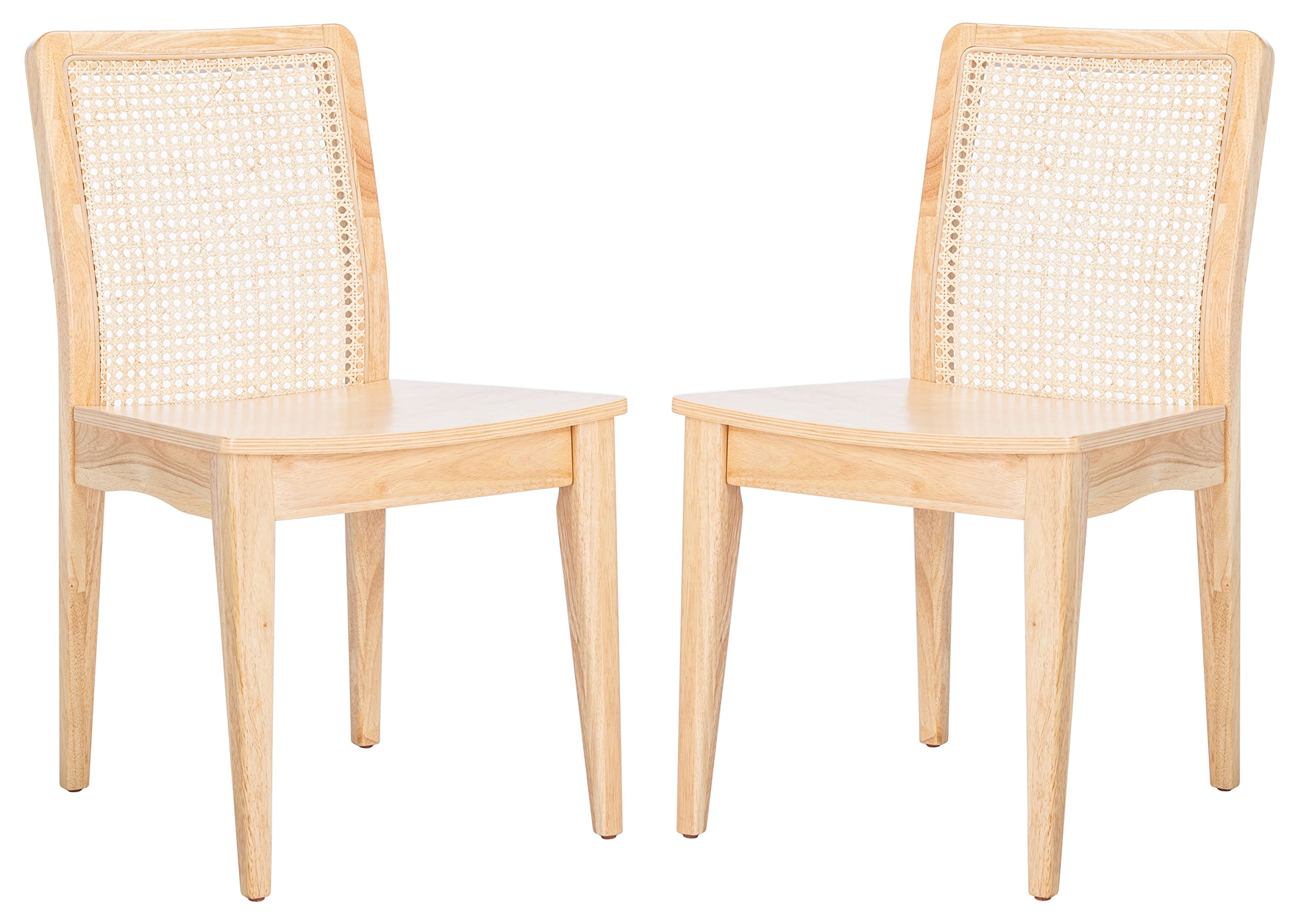 SAFAVIEH Benicio Natural Rattan Dining Chairs (Set of 2) - Modern Woven Rattan Side Chairs for Kitchen, Dining Room, Patio & Outdoor Use - DCH1005D-SET2