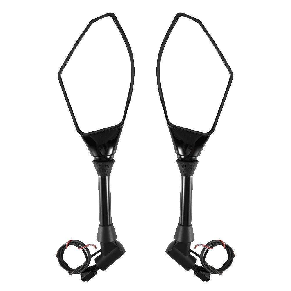 Universal 10mm Thread Motorcycle Rear View Mirrors with LED Turn Signal Indicators - Black Side Mirrors for Enhanced Safety & Visibility - Perfect for Cruisers, Sport Bikes & Street Motorcycles