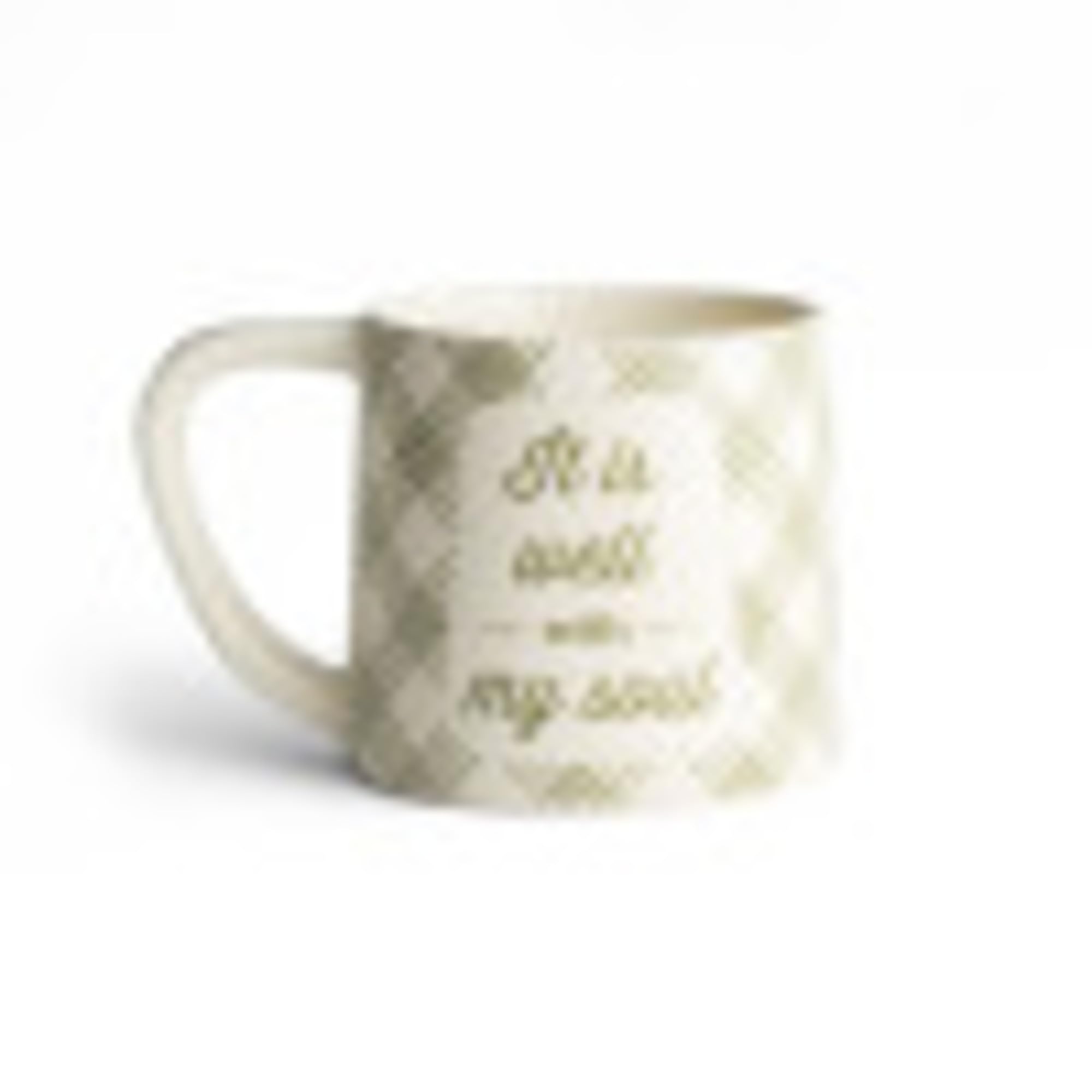 DaySpring It Is Well with My Soul 14 oz Ceramic Coffee Mug - Inspirational Green Christian Gift for Daily Devotion, Bible Study & Comforting Tea Time