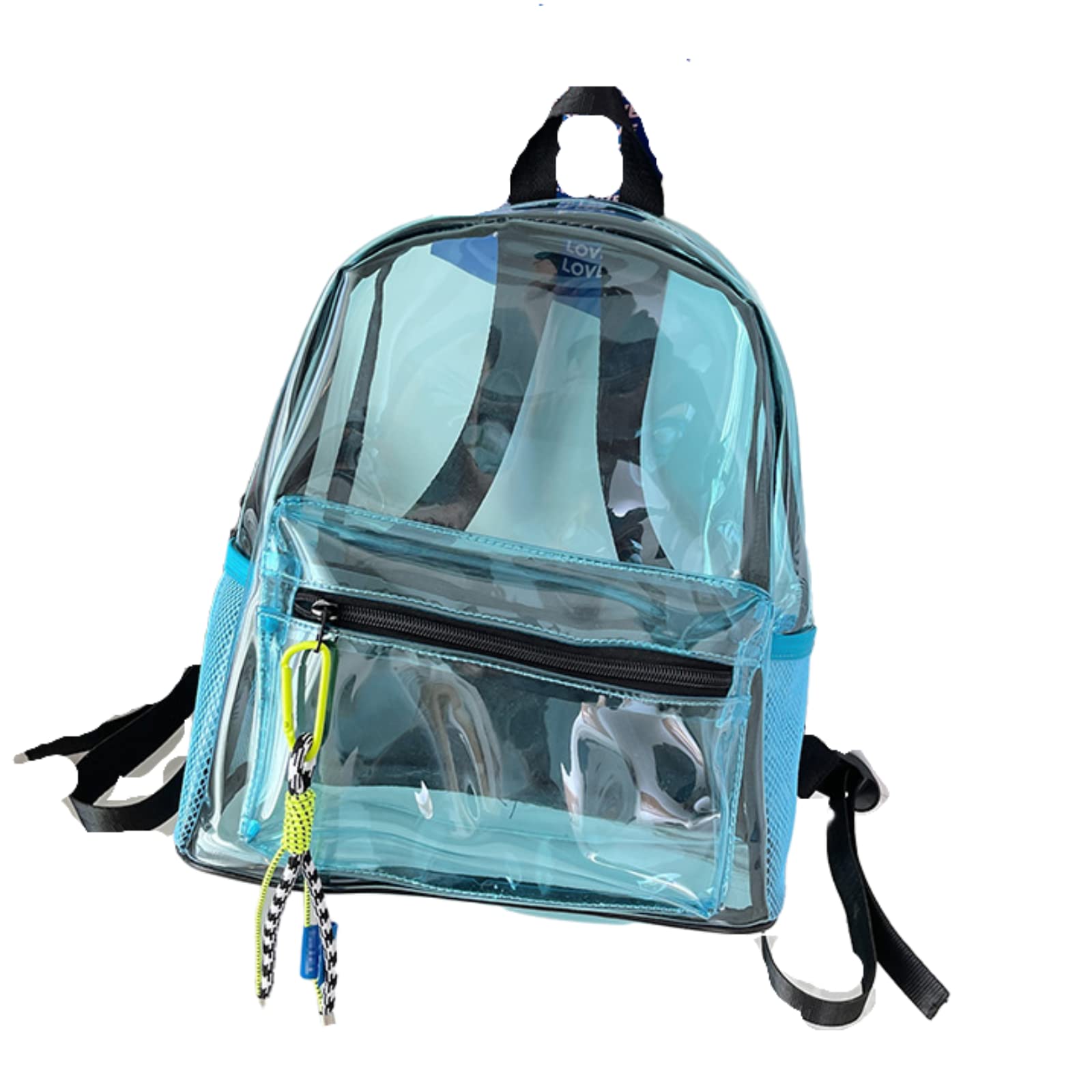 Clear Transparent Backpack for School - Lightweight See-Through Jelly Book Bag with Reinforced Straps (Blue, 32L) - Perfect for School Security Checks, Travel & Stadium Events