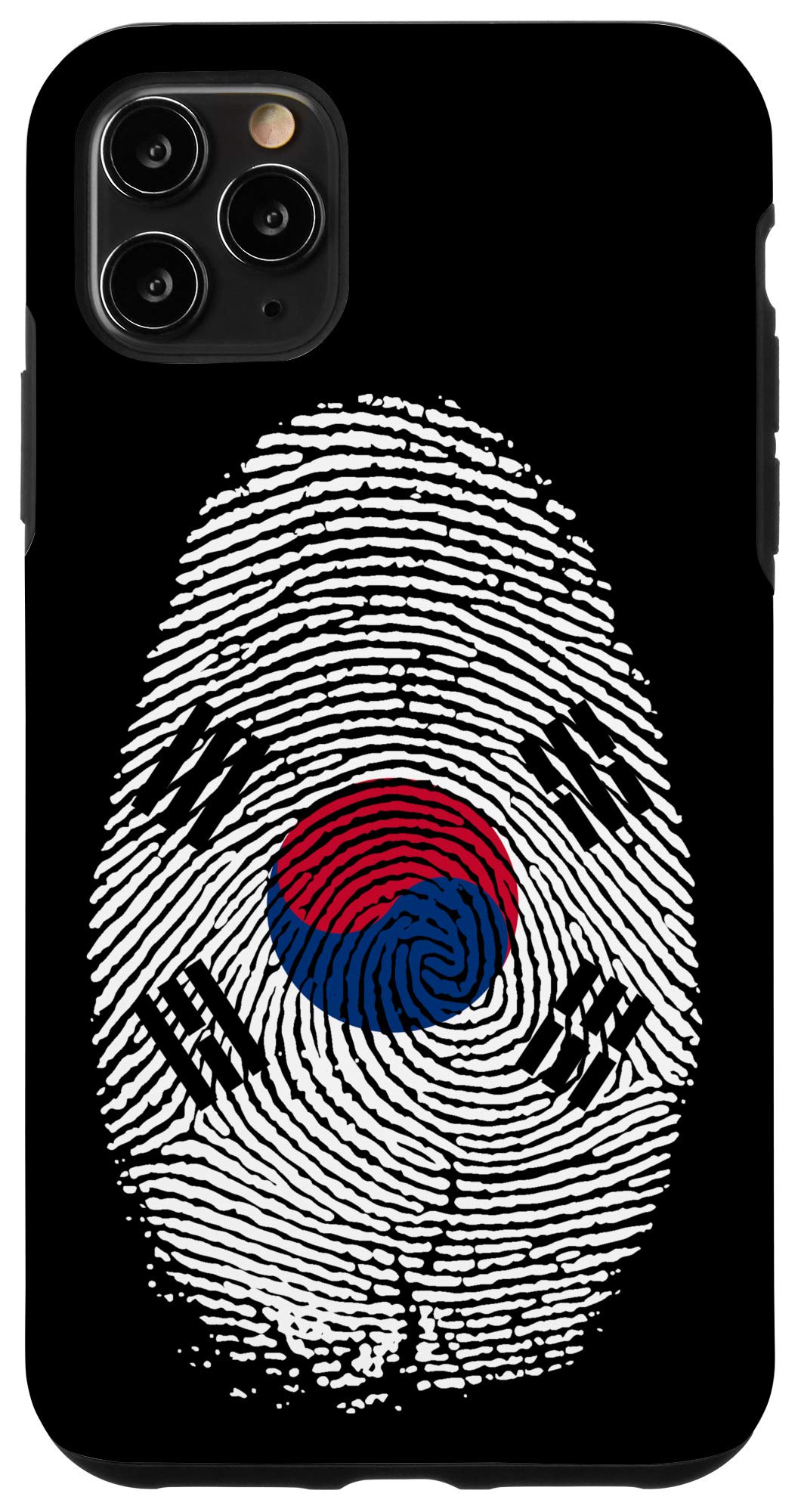 iPhone 11 Pro Max Case with South Korea Flag Design - Unique DNA Fingerprint Gift for Koreans | Perfect for Travel, National Pride & Personalized Protection