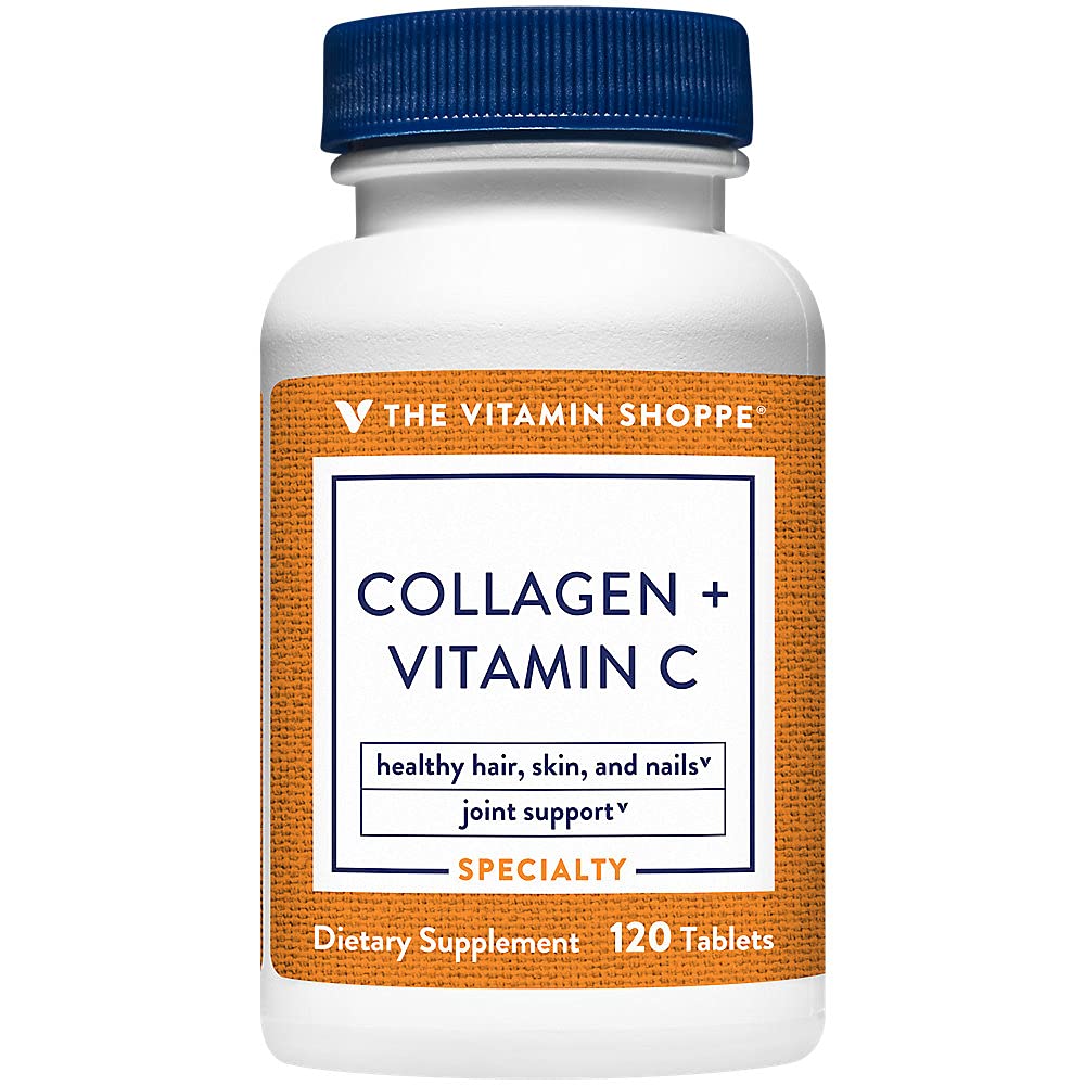 Premium Collagen + Vitamin C Supplement for Hair Growth, Skin Health, Strong Nails & Joint Support - 120 Tablets | Anti-Aging & Beauty Boost for Women & Men | Daily Wellness Routine