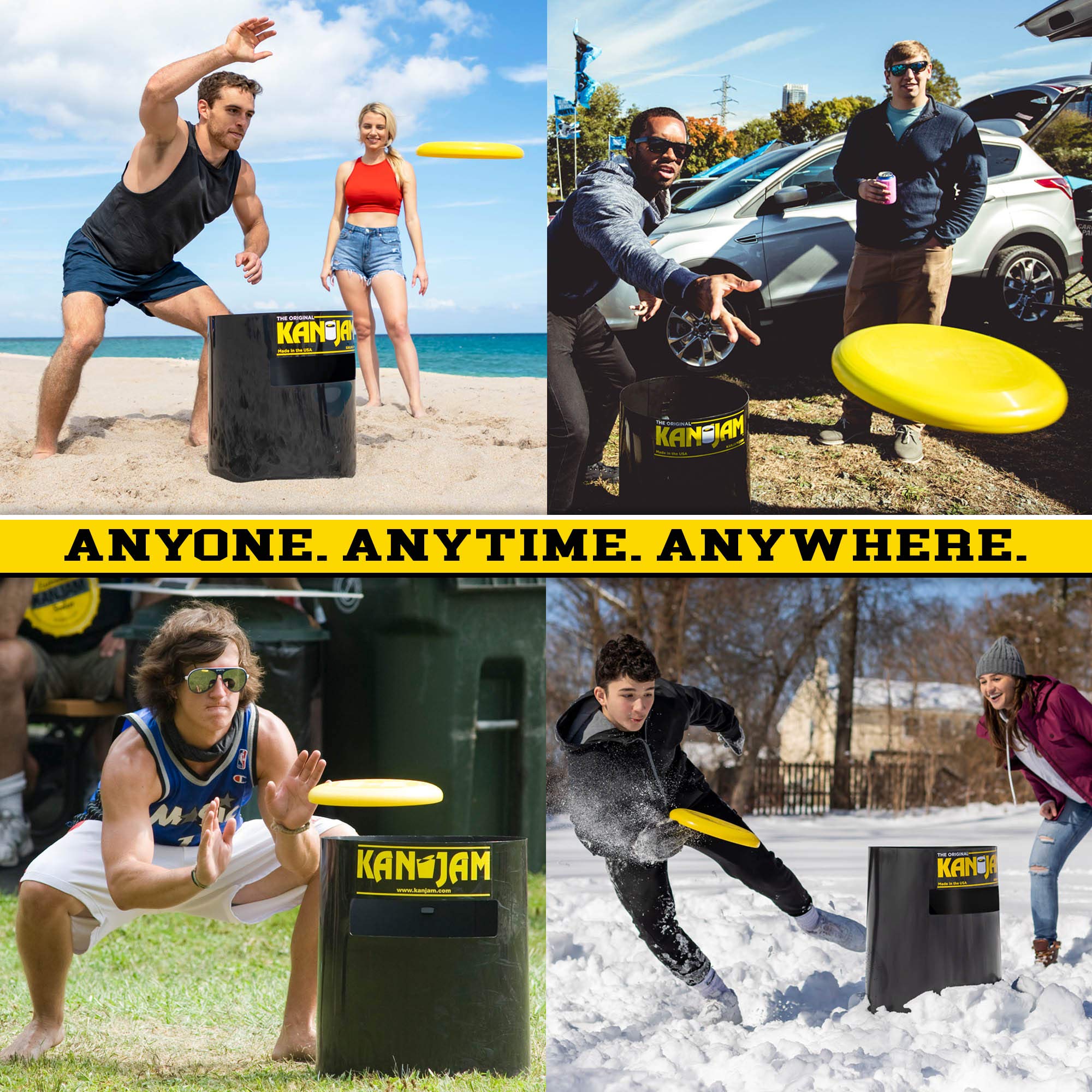 Kan Jam Original Disc Toss Game Set - 5-Piece Outdoor Party Game for 20 Players - American-Made Frisbee Slam & Disc Golf Equipment - Perfect for Backyard BBQs, Beach Parties & Tailgate Events