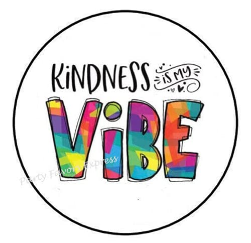 1.5 Inch Kindness is My Vibe Motivational Stickers - 30 Pcs Positive Vibes Envelope Seals & Labels for Journals, Planners, Scrapbooks - D #AA61RK