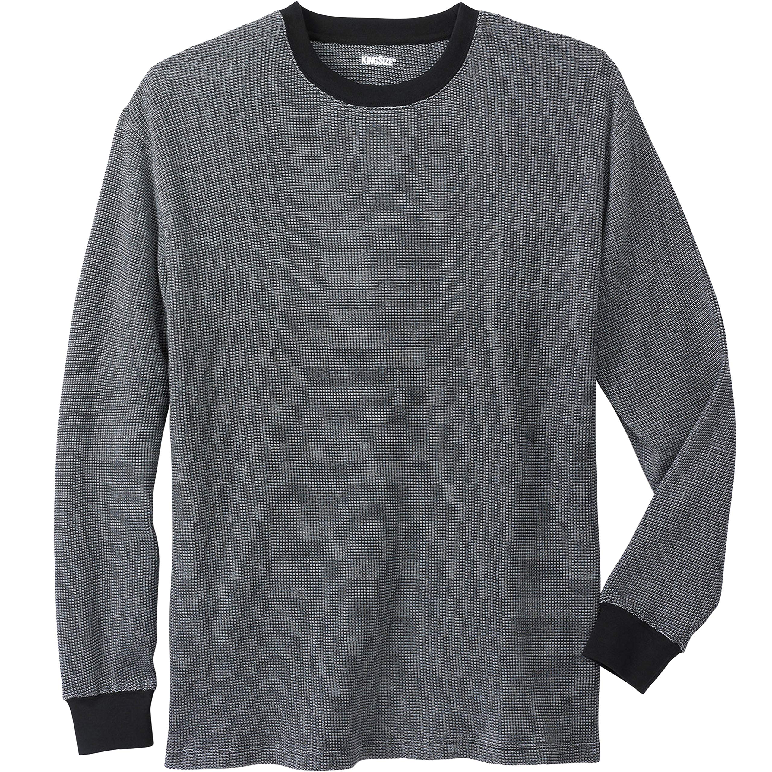KingSize Men's Big & Tall Waffle-Knit Thermal Crewneck Long Sleeve Shirt - Warm Winter Base Layer for Cold Weather & Outdoor Activities