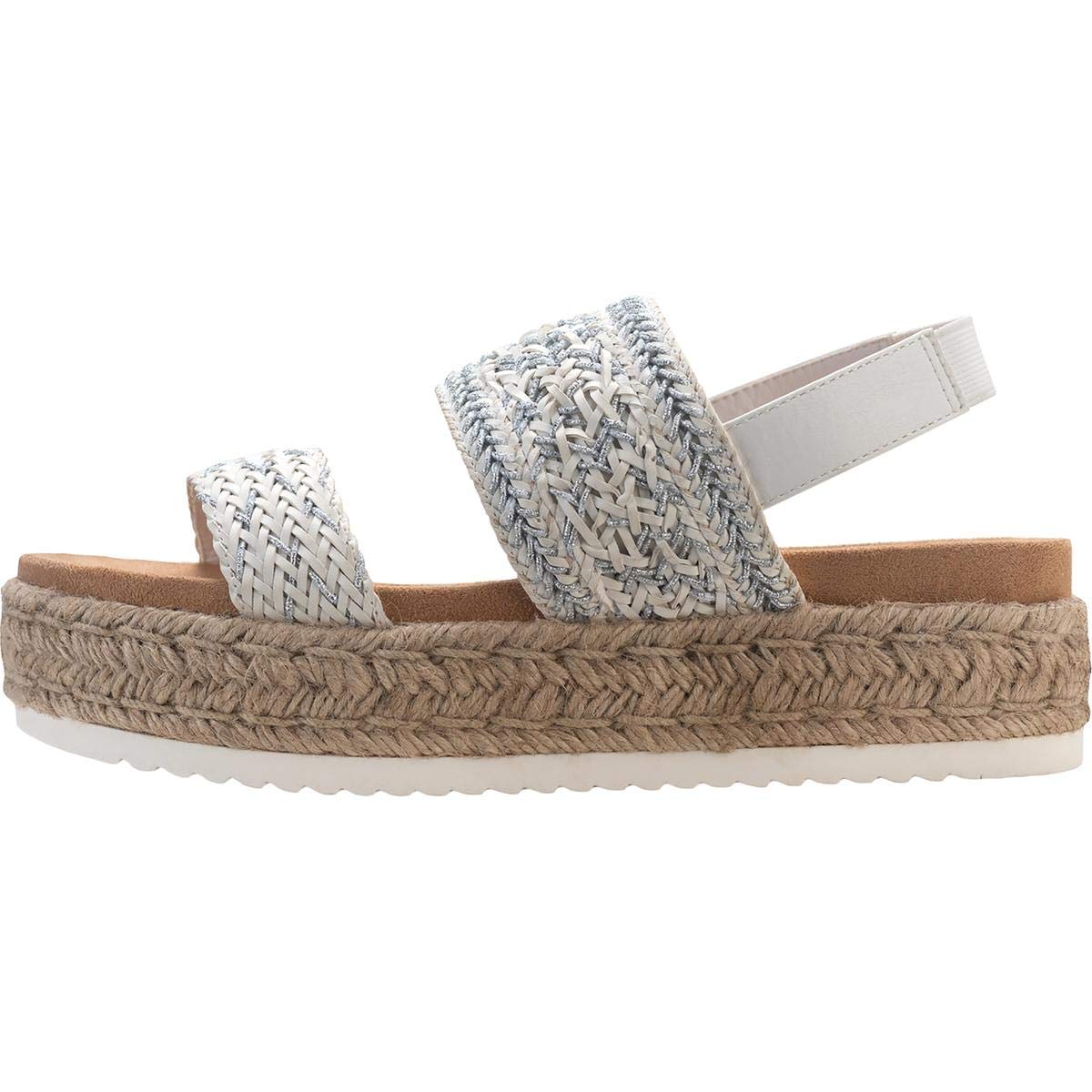 Sun & Stone Women's Karli Slingback Wedge Flatform Sandals - White Size 10 Medium (B,M) | Comfortable Summer Casual Shoes for Beach, Vacation & Everyday Wear