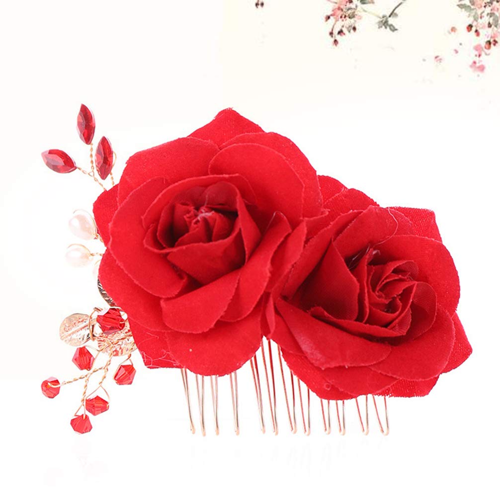 Minkissy Rose Hair Comb for Women - Elegant Bridal Wedding Hair Accessory, Prom & Special Occasion Hair Jewelry for Girls - Perfect for Weddings, Proms, and Formal Events