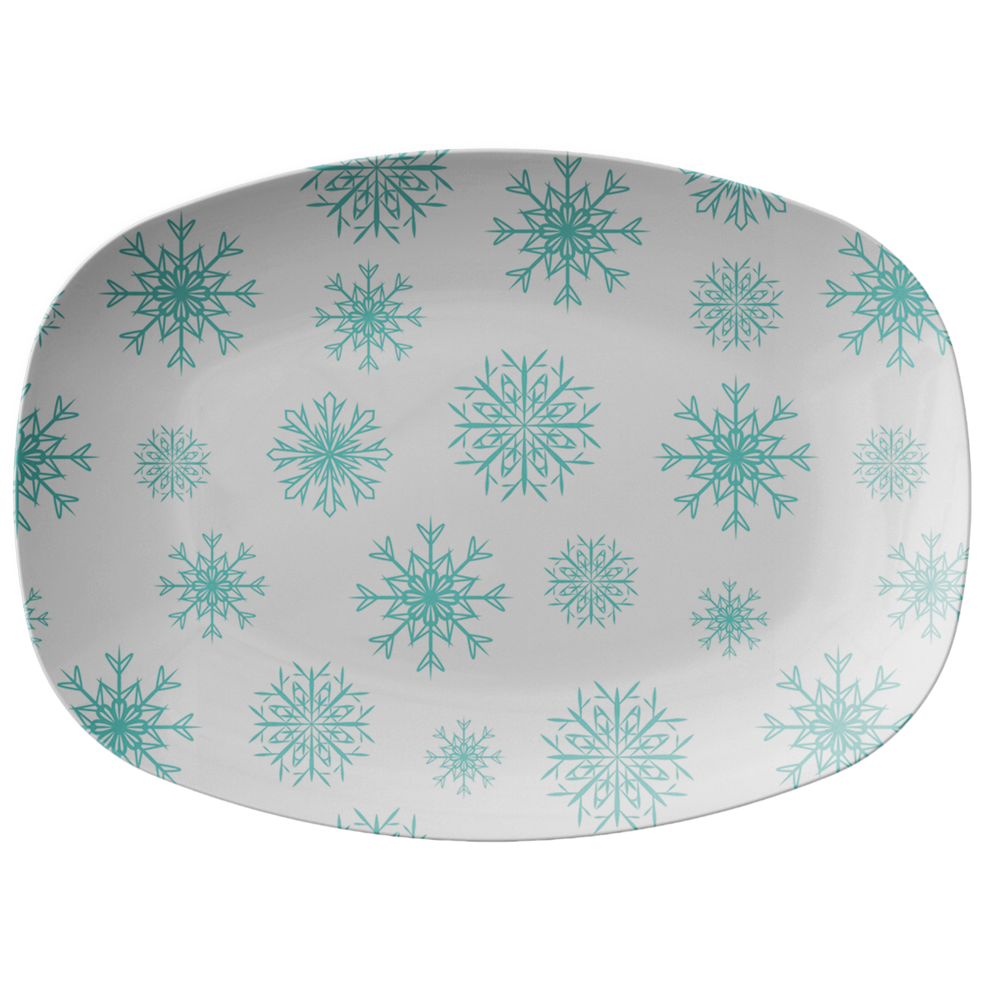 Snowflake Plastic Serving Tray - Holiday Party Platter for Christmas, Thanksgiving & Winter Celebrations - Perfect for Appetizers, Desserts & Charcuterie