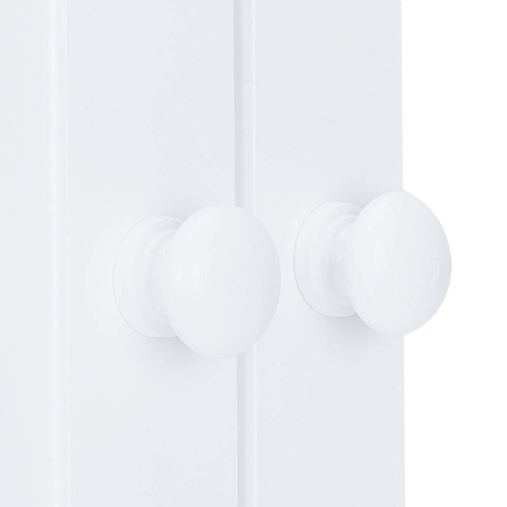 White Over The Toilet Storage Cabinet - 2 Door Bathroom Wall Cabinet with Towel Bar, Space Saving Medicine & Kitchen Organizer for Bathroom, Bedroom or Laundry Room