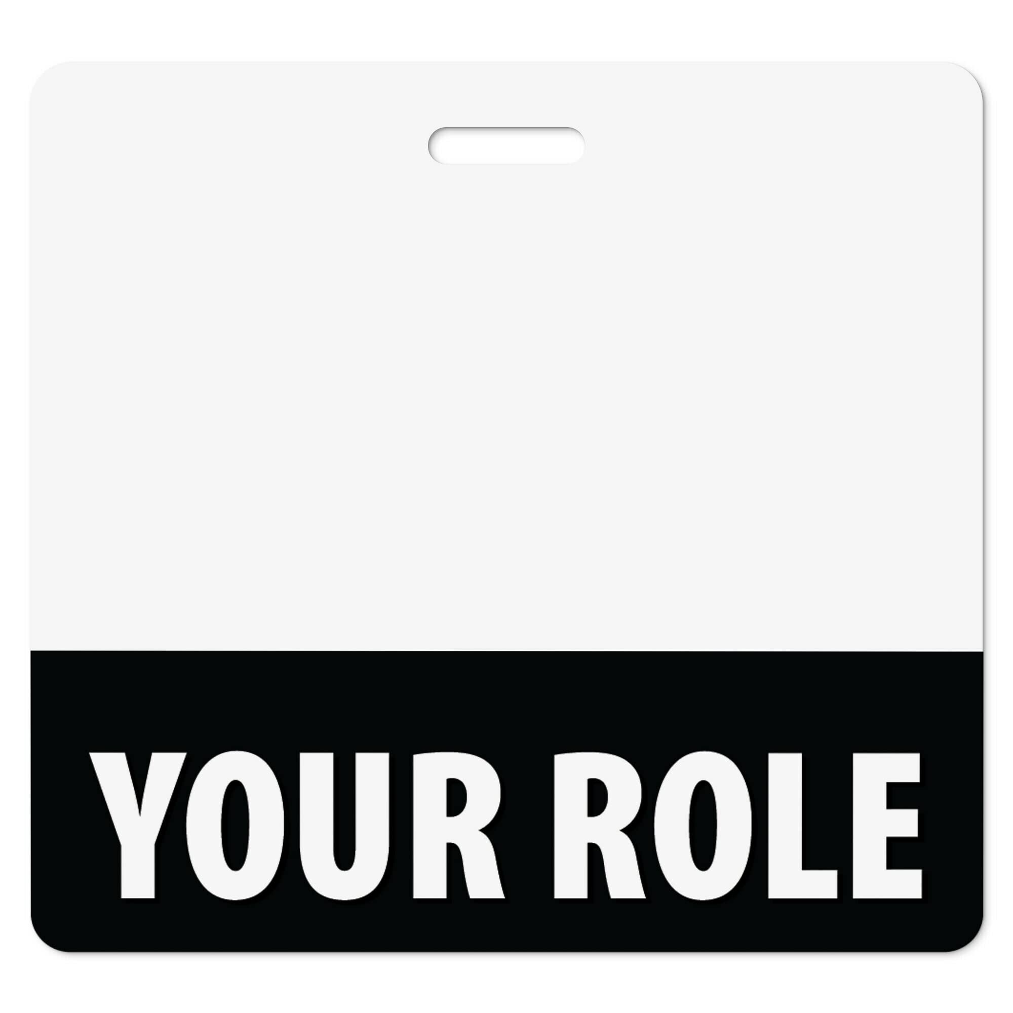 Bulk Custom Badge Buddies - 100 Pcs Black Horizontal ID Badge Backer Cards | Double Sided Printing, Durable & Water Resistant | Perfect for Nurses, Doctors, Healthcare Professionals & First Responders | Ideal for Hospitals, Clinics & Medical Conferences