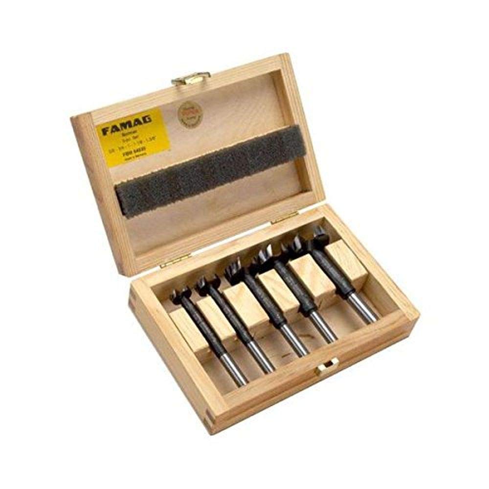 Alfa Tools FBM64030 5-Piece Bormax Forstner Bit Set - Premium Woodworking Drill Bits for Clean Holes in Wood, Perfect for DIY Projects, Furniture Making, and Cabinetry