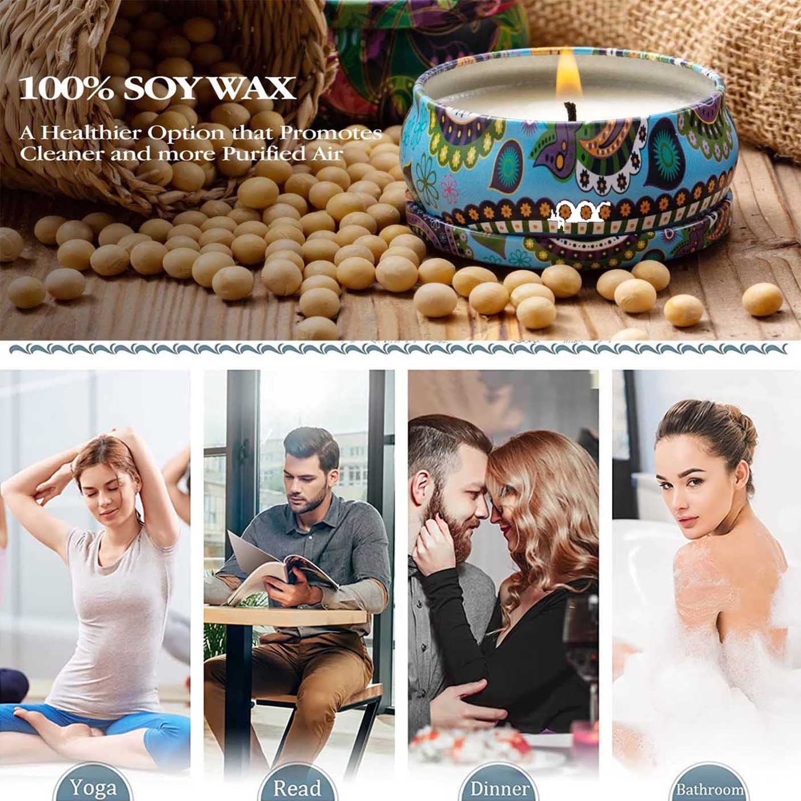 Luxury Soy Wax Scented Candles Gift for Women - Aromatherapy for Home Relaxation