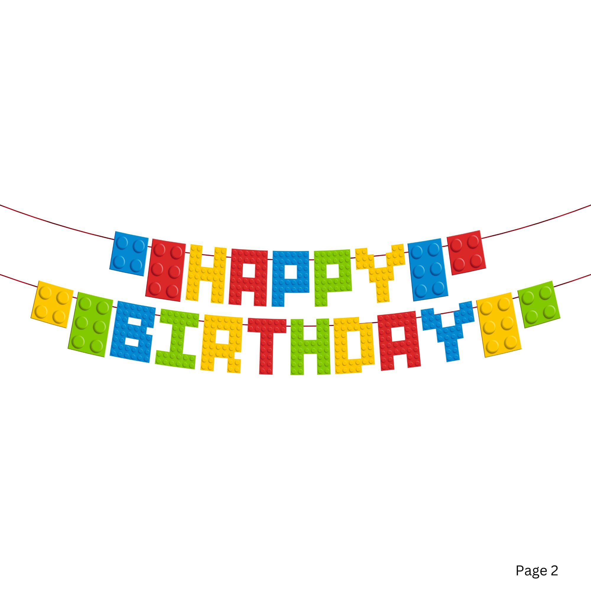 Building Block Deluxe Party Supplies Pack (137 Pieces for 16 Guests) - Brick Themed Party Decorations, Gamer Birthday Party Kit, Minecraft Inspired Blocks, Kids Construction Birthday Decor - Perfect for Lego Parties, Baby Showers & Classroom Activities