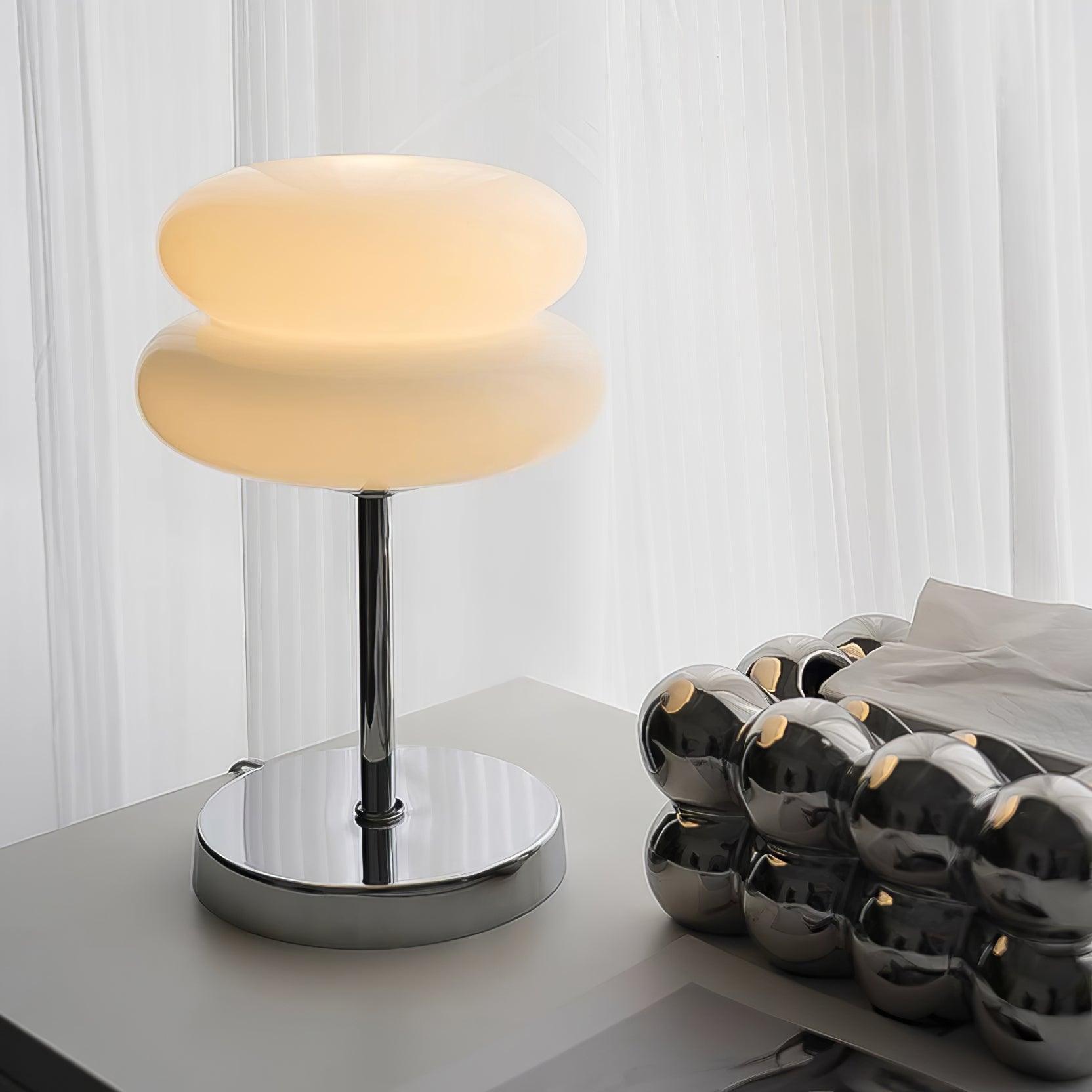 Saturn Glide Modern Glass Table Lamp - Elegant Bedside & Living Room Lighting for Home & Office Decor