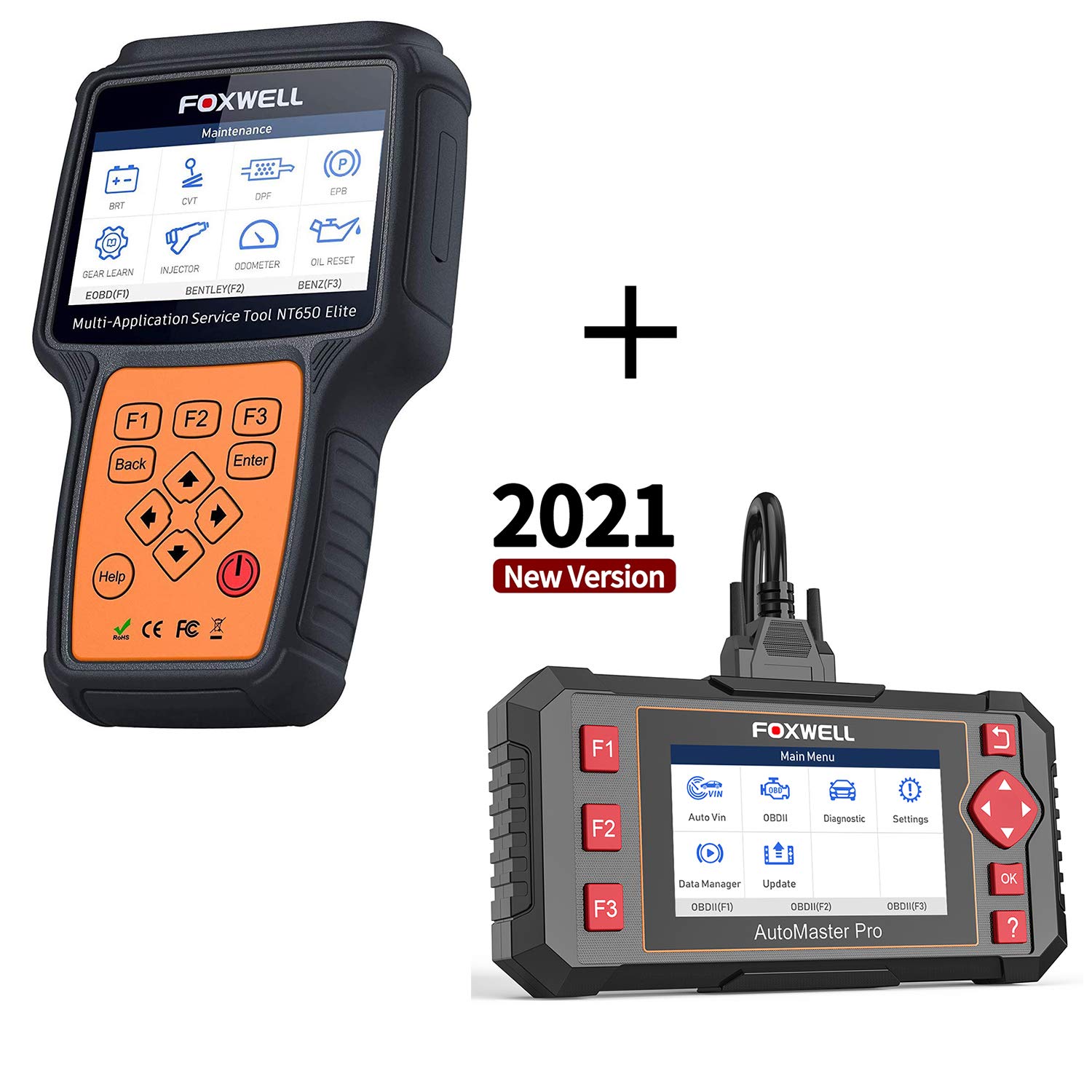 FOXWELL NT650 Elite & NT604 Elite OBD2 Scanner - ABS SRS Transmission Diagnostic Tool, Engine Code Reader for Car Troubleshooting - Perfect for DIY Auto Repair & Professional Mechanics