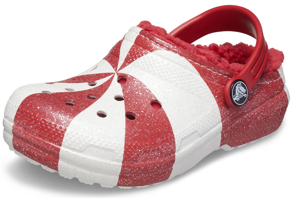 Crocs Kids Classic Holiday Lined Clogs - Warm Winter Shoes for Boys & Girls | Cozy Indoor/Outdoor Slippers for Christmas & Cold Weather Play