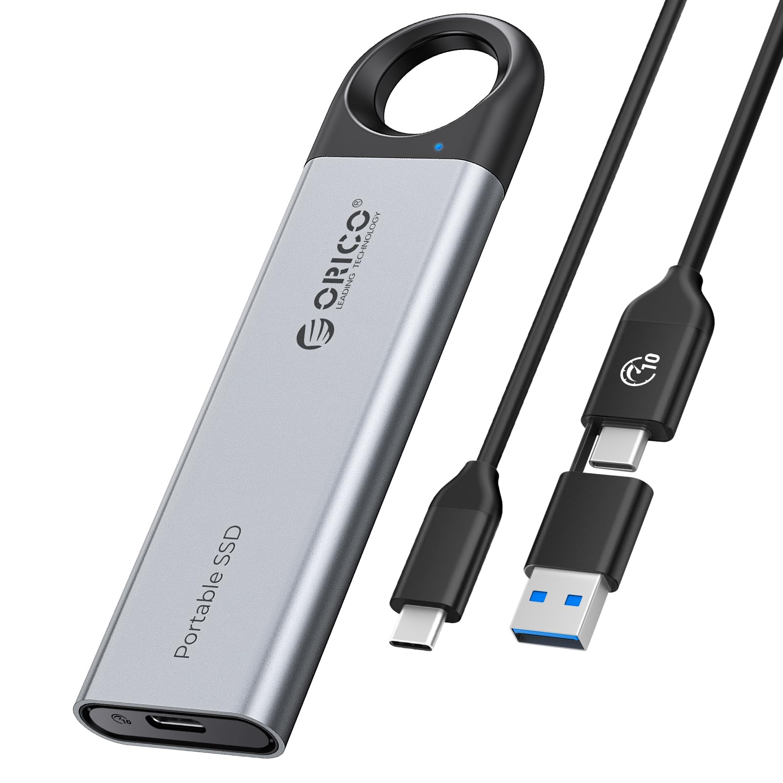 ORICO 512GB External SSD - Ultra-Fast 460MB/s USB 3.1 Portable Solid State Drive with Hanging Hook, USB-C to USB-A 2-in-1 Cable - Perfect for Smartphones, Tablets, Laptops - Ideal for Travel, Work & Gaming Storage (Model C5)