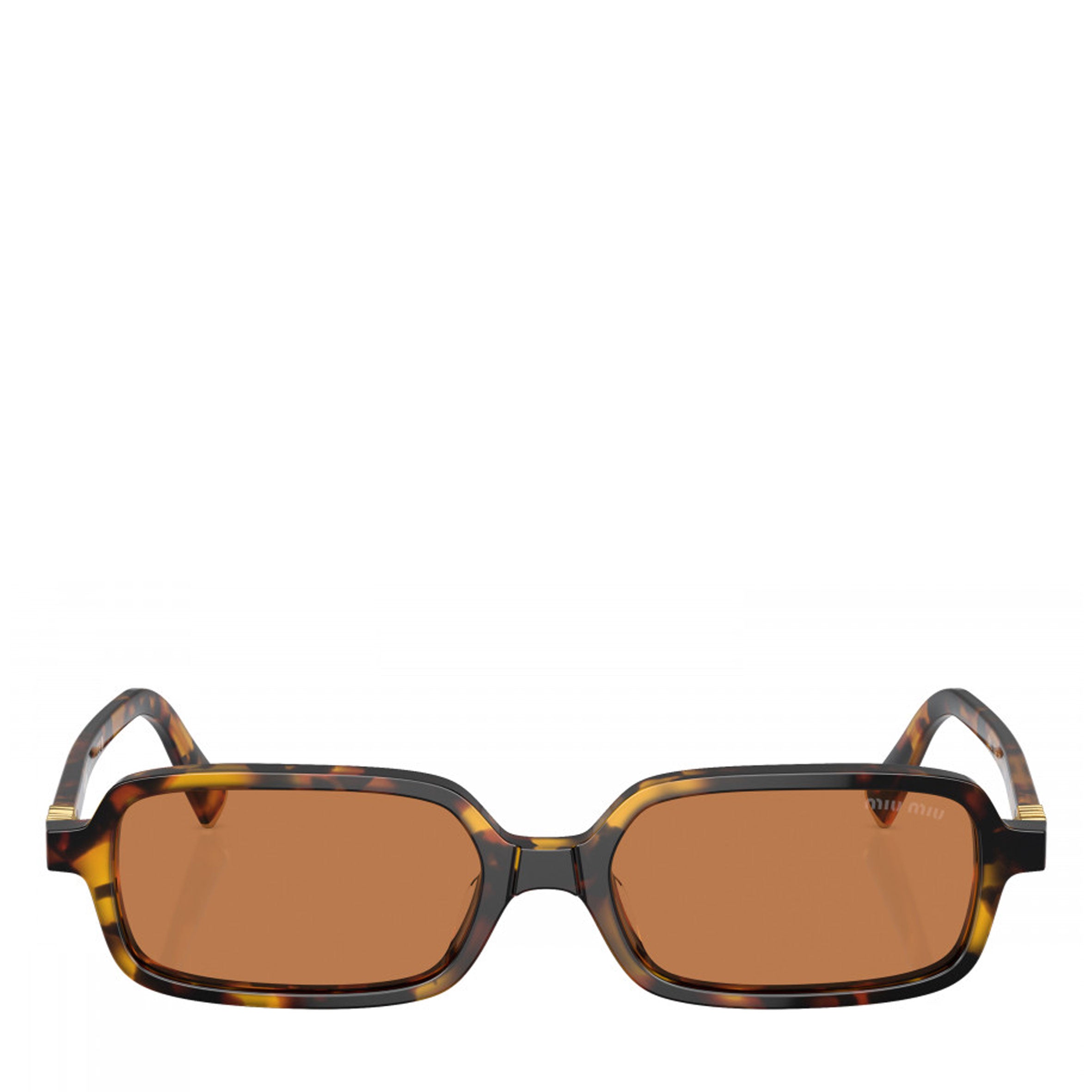 Miu Miu MU11ZSF Rectangle Sunglasses for Asian Fit - Havana/Brown Gradient Lenses (G) | UV Protection, Fashion Accessory for Women, Perfect for Beach, Driving & Outdoor Activities