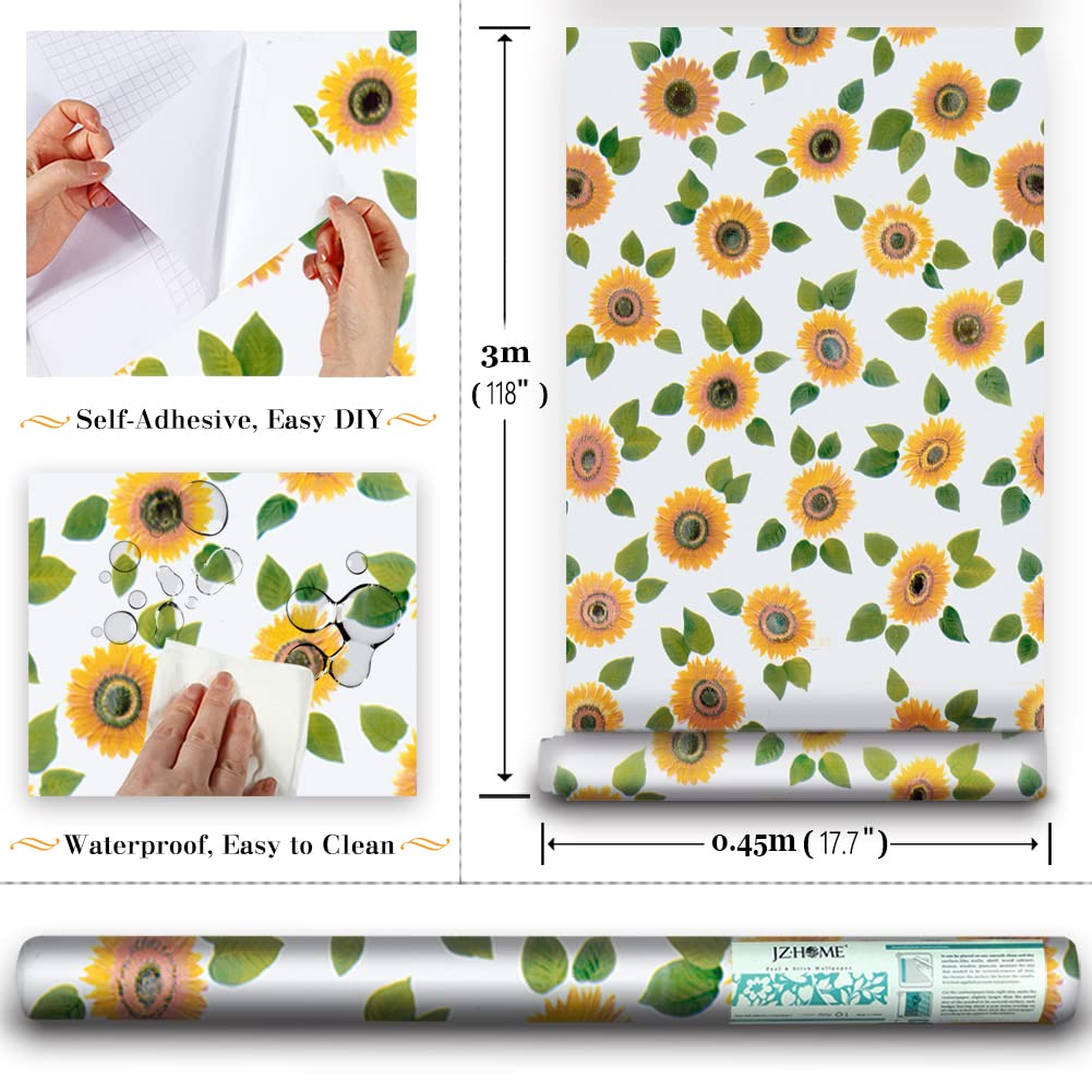 Y115 Sunflower Peel and Stick Wallpaper - 17.7
