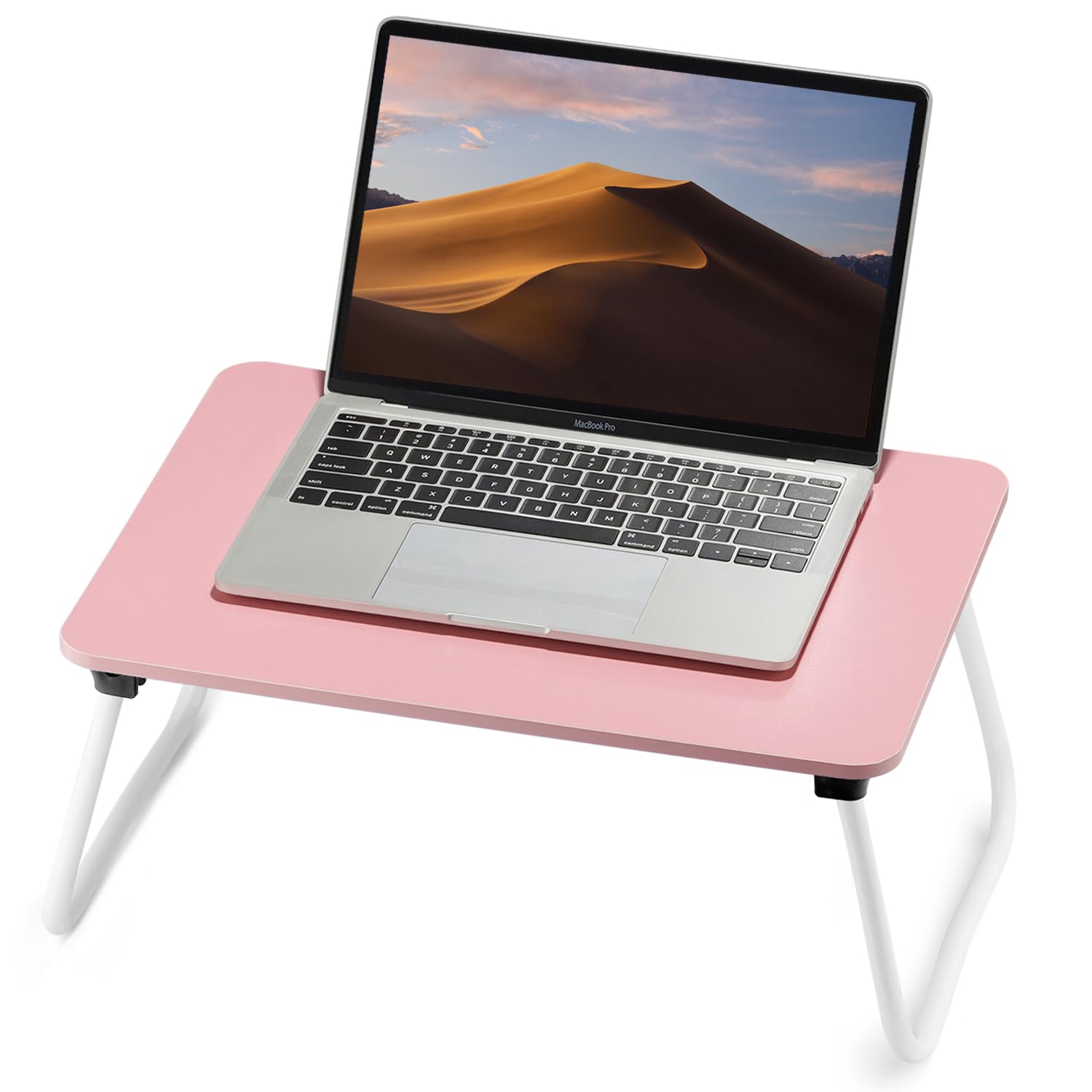 Foldable Lap Desk for Laptop - Portable Lightweight Bed Tray Table for Studying, Working, Breakfast & Drawing - Pink | Perfect for Home, Office, Dorm & Travel Use