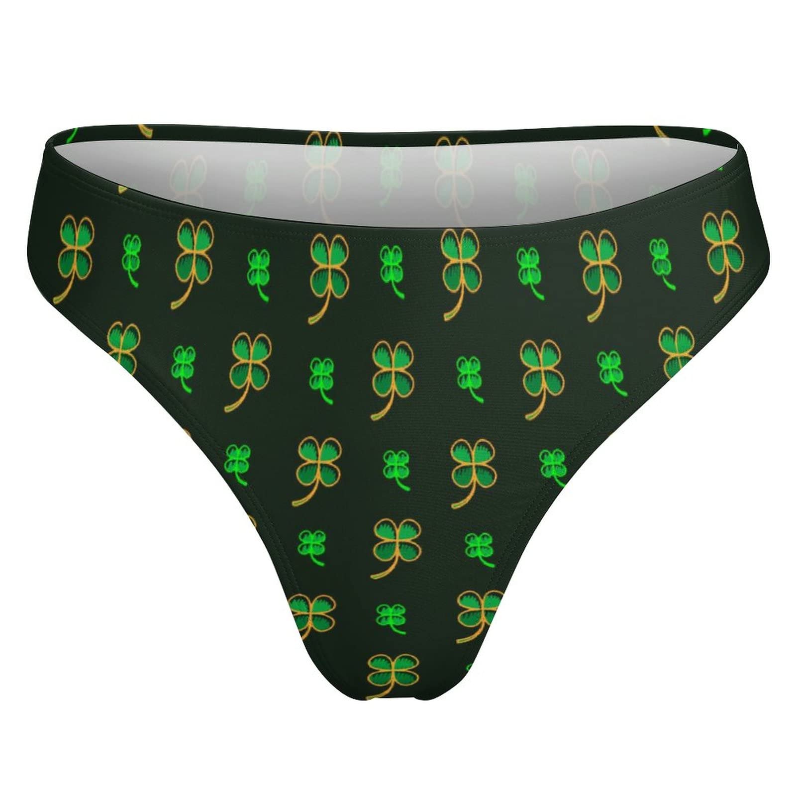 Lucky Irish Four Leaf Clover Women's Underwear - Sexy Breathable T-Back Thong Panties for St. Patrick's Day & Everyday Wear - Comfortable Lingerie for Special Occasions & Date Nights