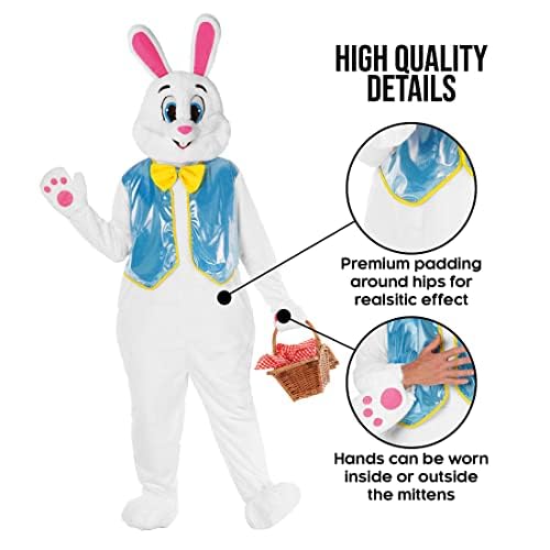 Easter Bunny Costume for Adults - Rabbit Mascot Outfit Bunny Suit with Morph Design | Perfect for Easter Parties, Halloween Costumes & Cosplay Events