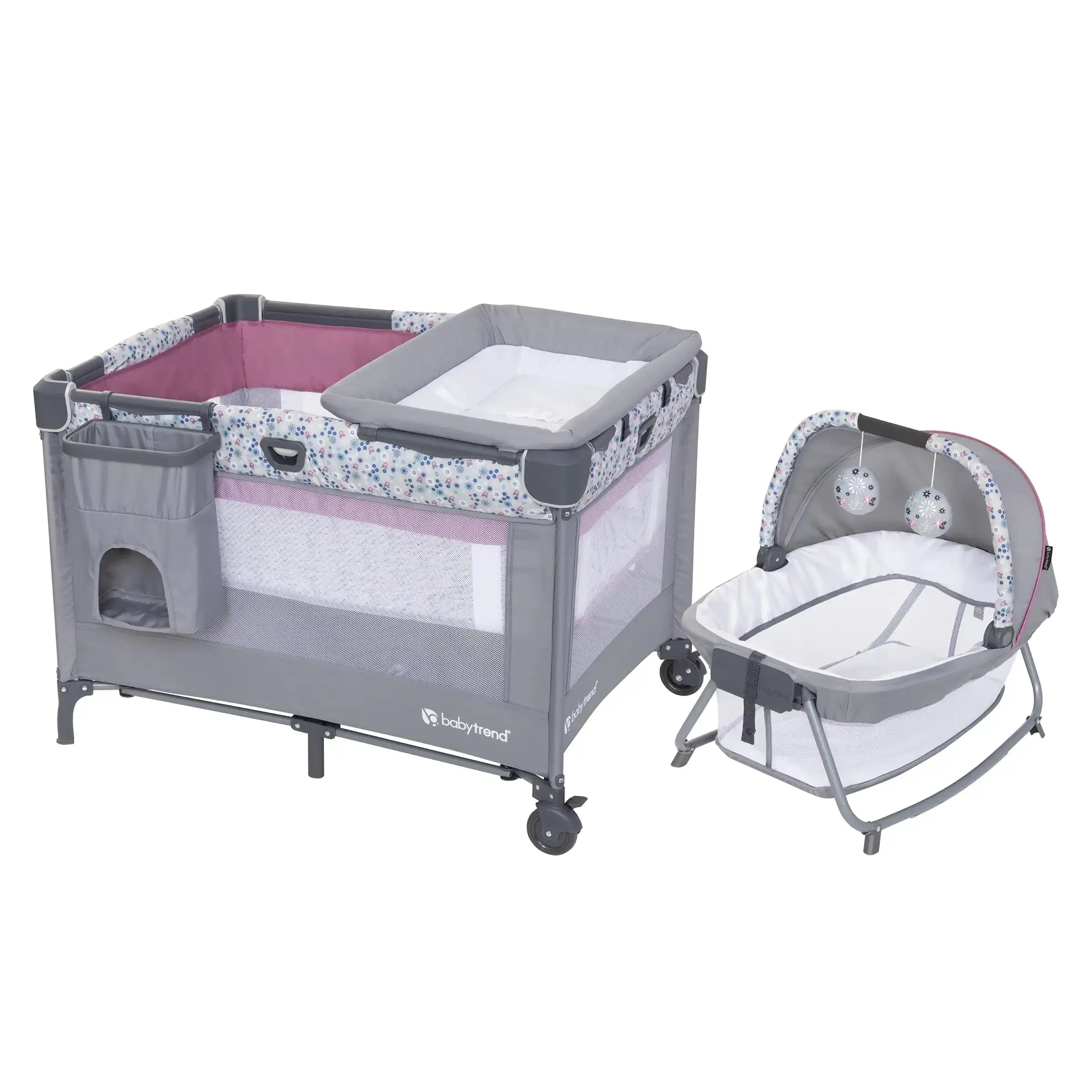 Portable Baby Playard with Rocking Cradle - Lightweight Nursery Den Playpen for Newborns & Toddlers - Perfect for Home, Travel & Daycare Use
