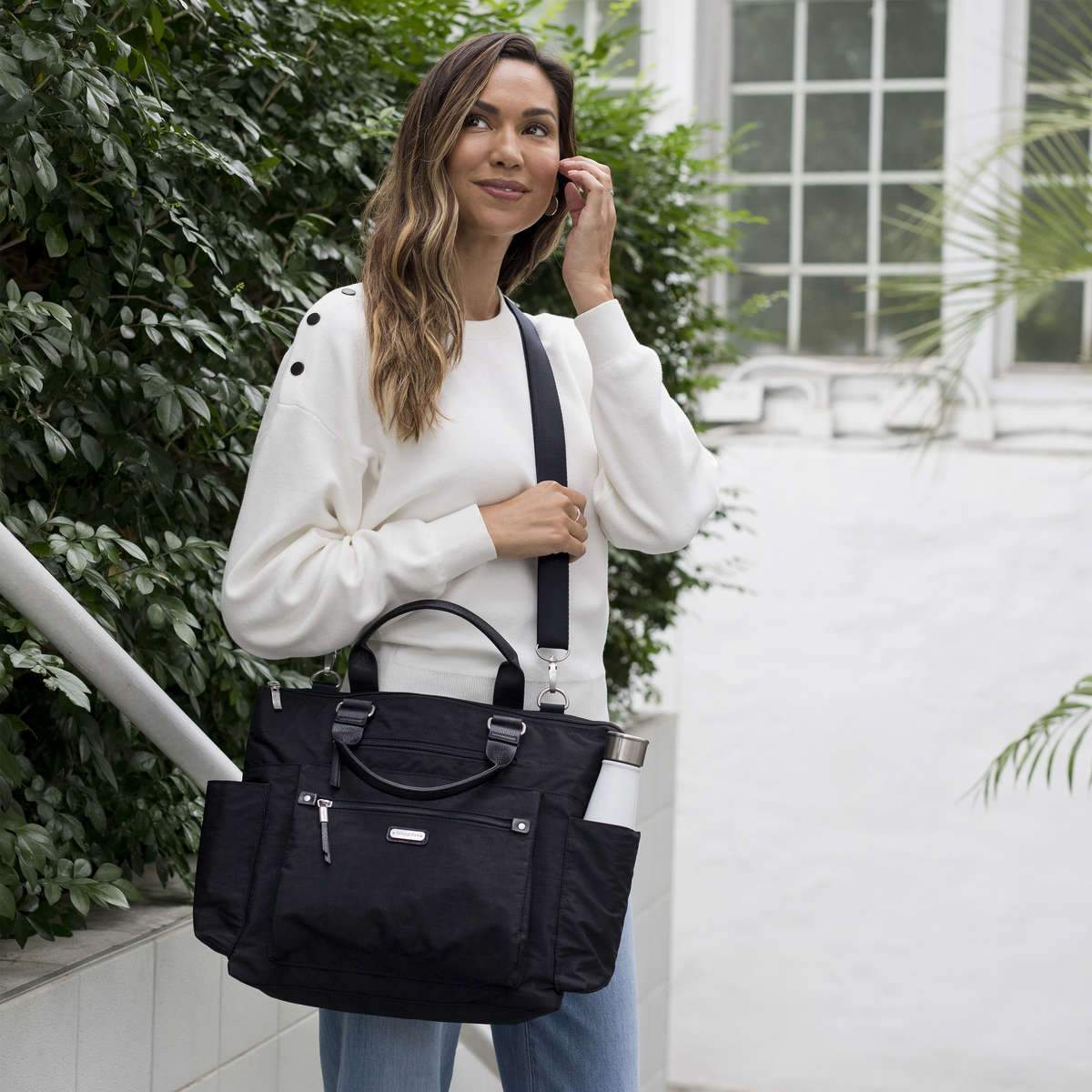 Baggallini 3-in-1 Convertible Backpack with RFID Protection & Phone Wristlet - Stylish Travel Bag for Women, Perfect for Commuting, Shopping & Airplane Carry-On