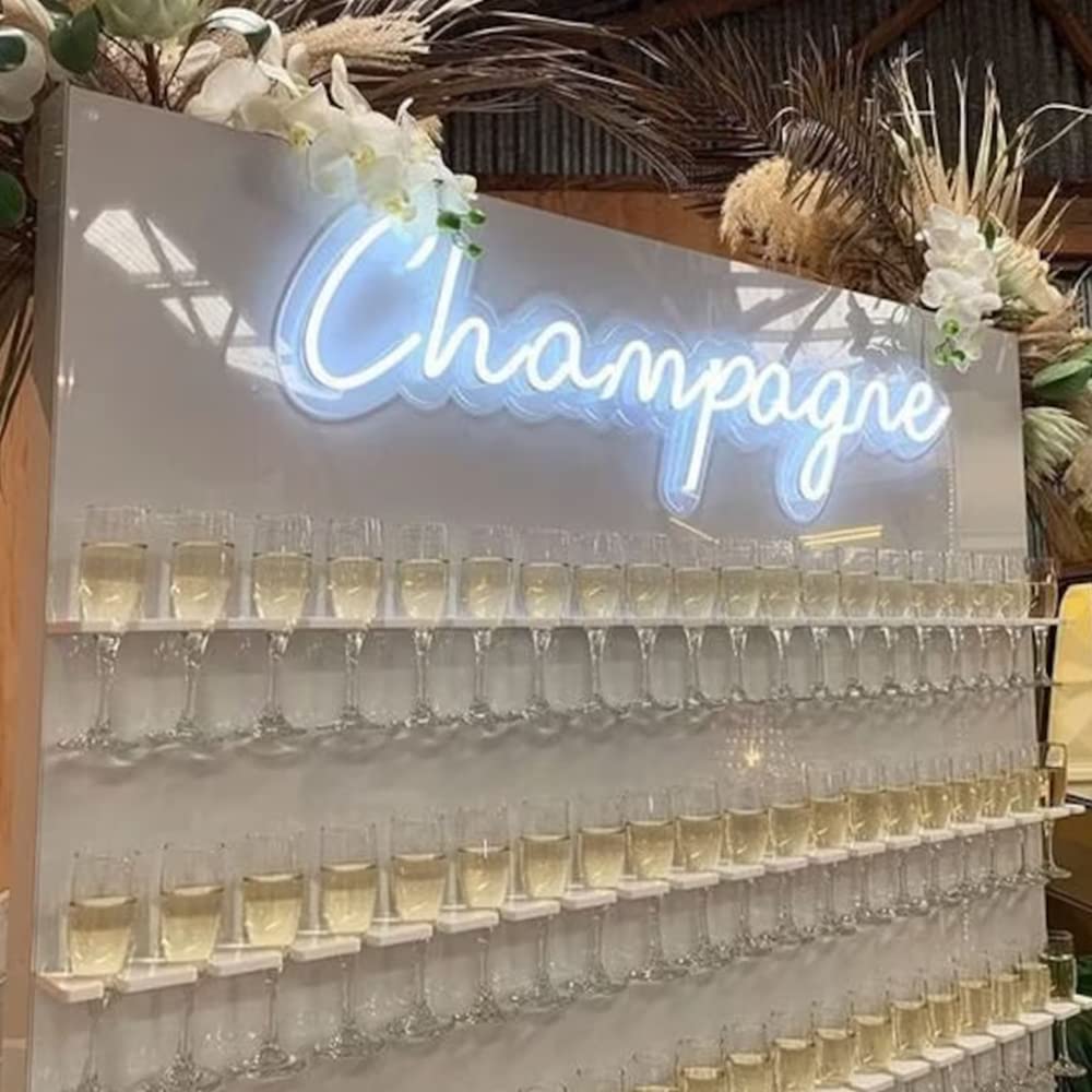 Champagne Neon Sign - 60cm Custom LED Wall Decor for Wedding, Party, Anniversary & Birthday Backdrop - Perfect for Home Bar, Bedroom, or Event Decoration