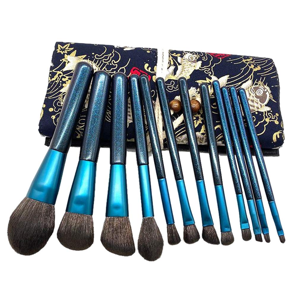 12-Piece Professional Makeup Brush Set with Pouch - Foundation, Blush, Eyeshadow & More - Perfect Gift for Mom, Girlfriend & Makeup Lovers - Ideal for Daily Makeup, Travel & Professional Use