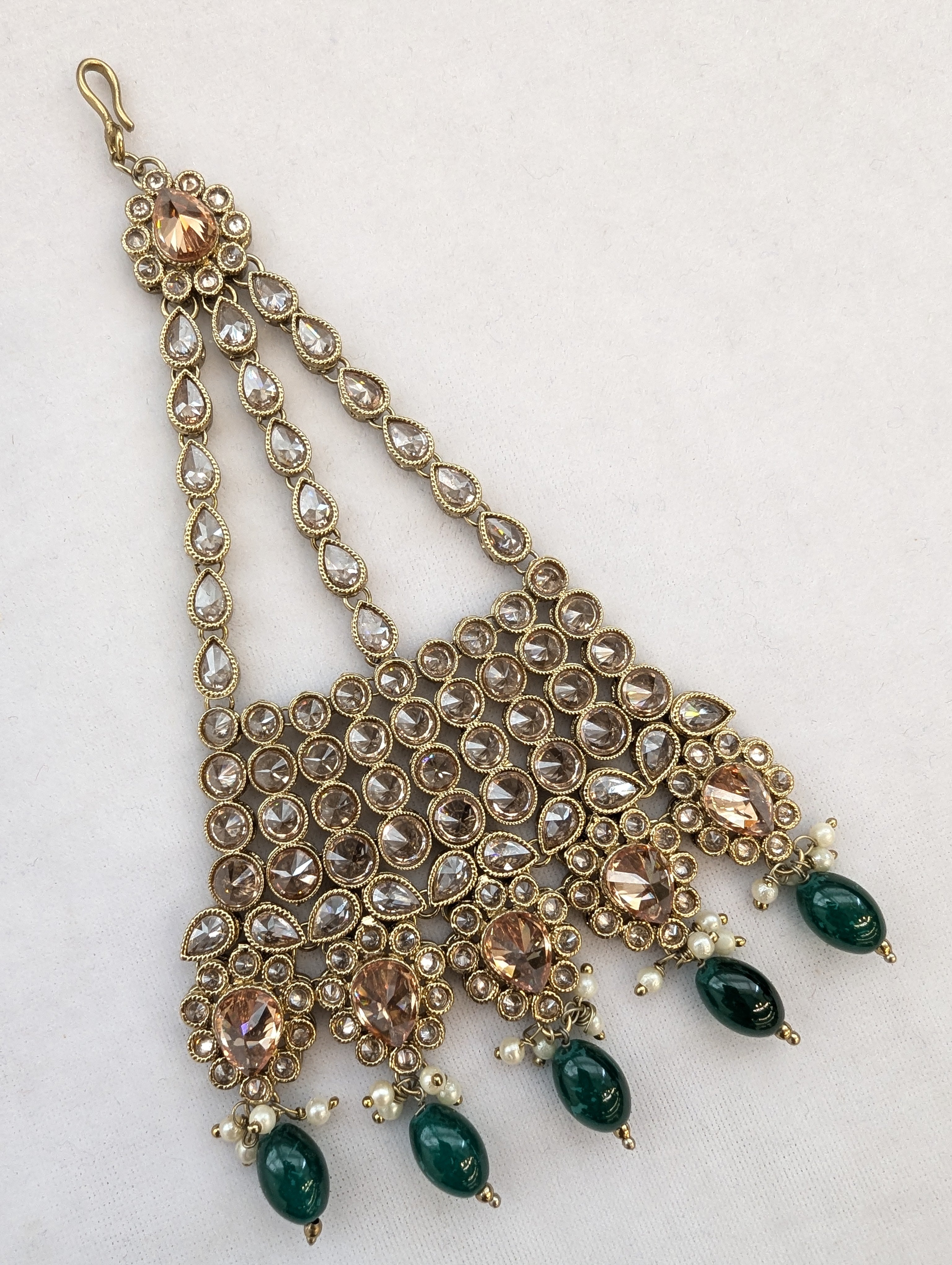 Exquisite Green and Pink Polki Jummar Earrings - Handcrafted Ethnic Boho Jewelry for Women - Perfect for Weddings, Parties & Festive Occasions