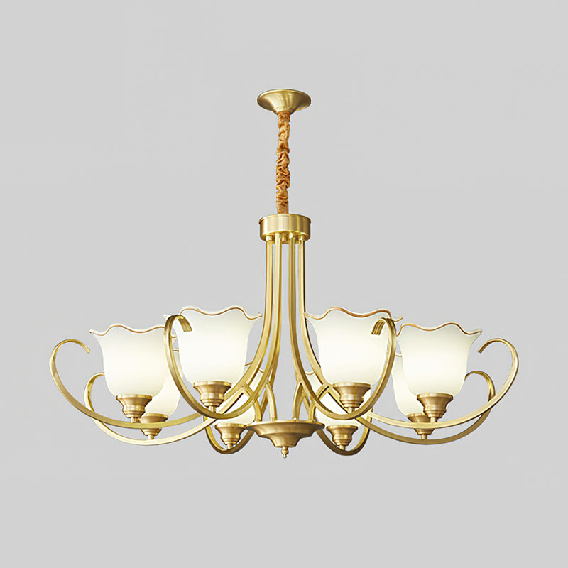 Elegant Blooming Flower Glass Chandelier - Modern Crystal Ceiling Light Fixture for Dining Room, Bedroom & Living Room Decor