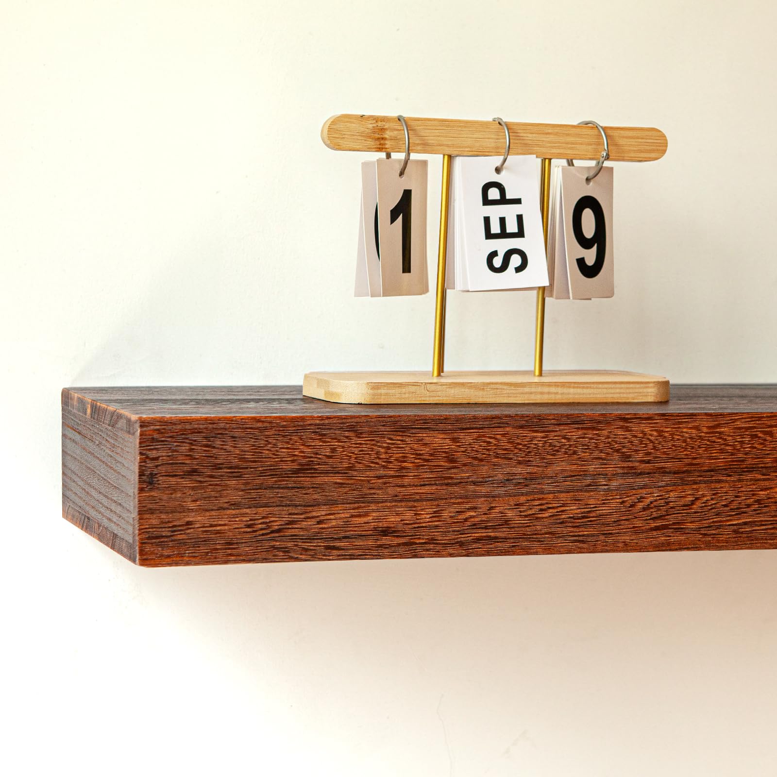 48 Inch Solid Wood Floating Shelf - SAUMONIERES Fireplace Mantel Shelf, Wall Mounted Hollow Shelf for Living Room, Bedroom & Office Decor (Brown)
