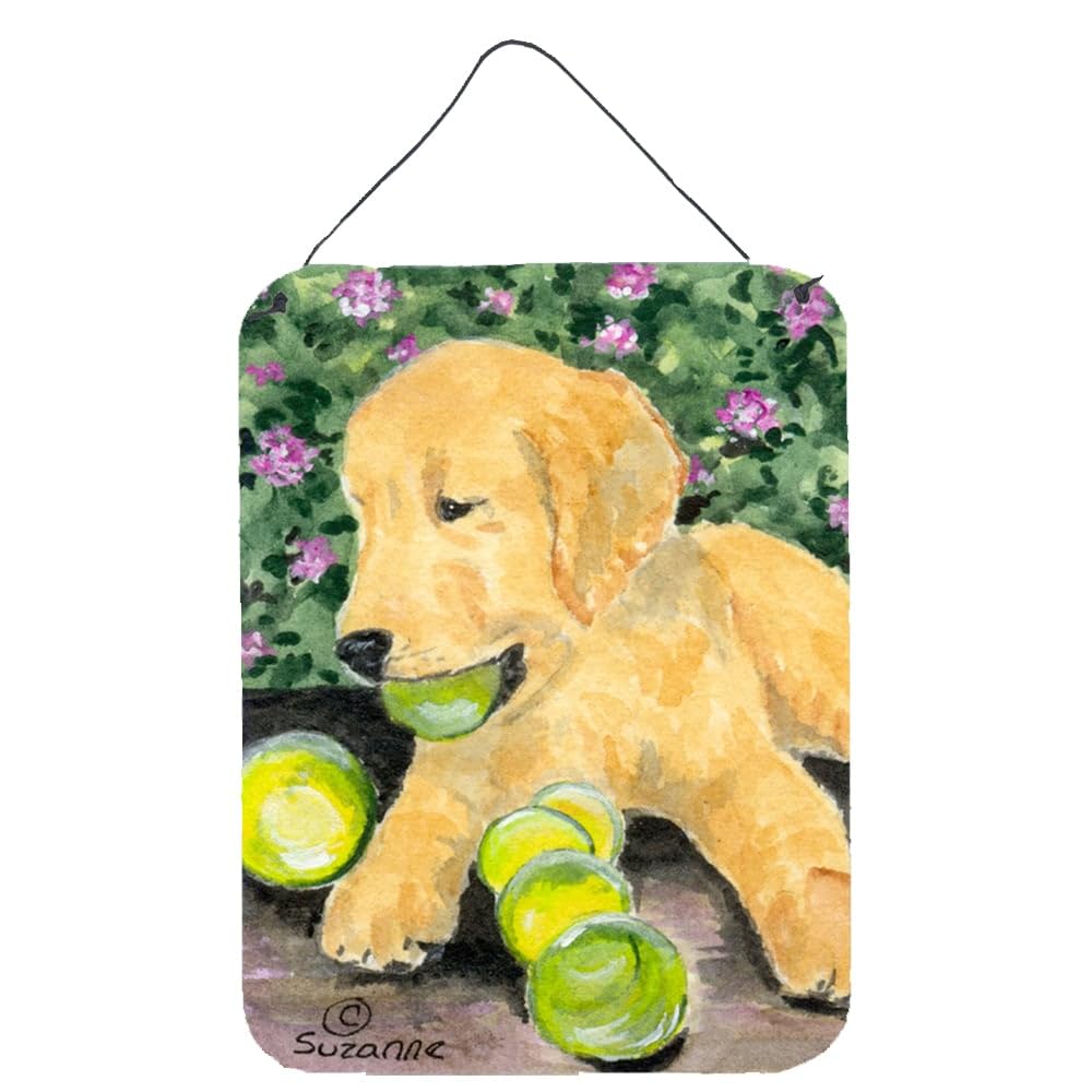 Golden Retriever Metal Wall Art Sign - 12x16 Inch Aluminum Dog Decor for Kitchen, Bar, Bathroom & Front Door - Colorful Pet Lover Home Decor - Perfect for Dog Owners & Animal Lovers