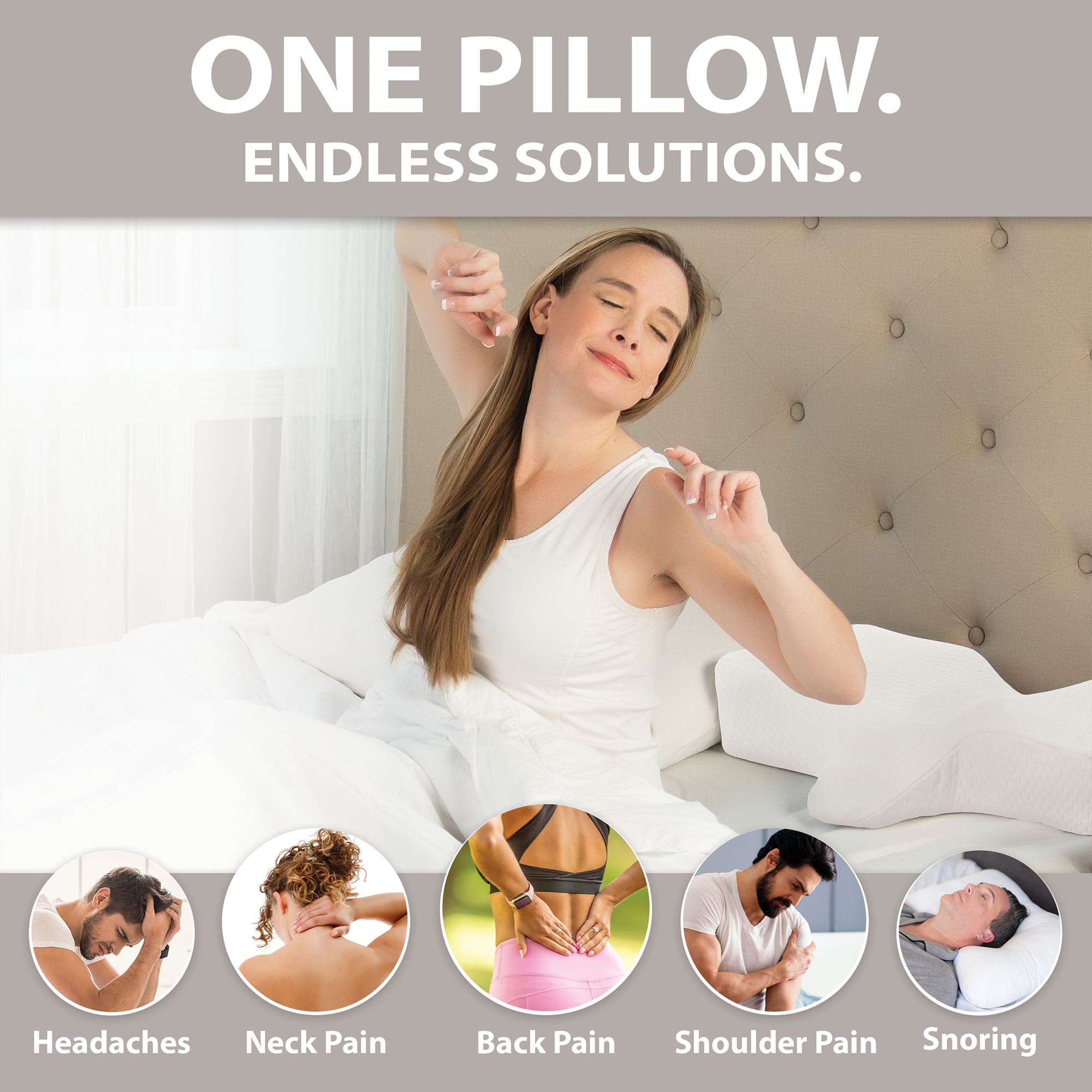 Therapeutica Orthopedic Sleeping Pillow for Neck Pain Relief - Memory Foam Support Pillow for Side, Back & Stomach Sleepers - Perfect for Home, Travel & Post-Surgery Recovery