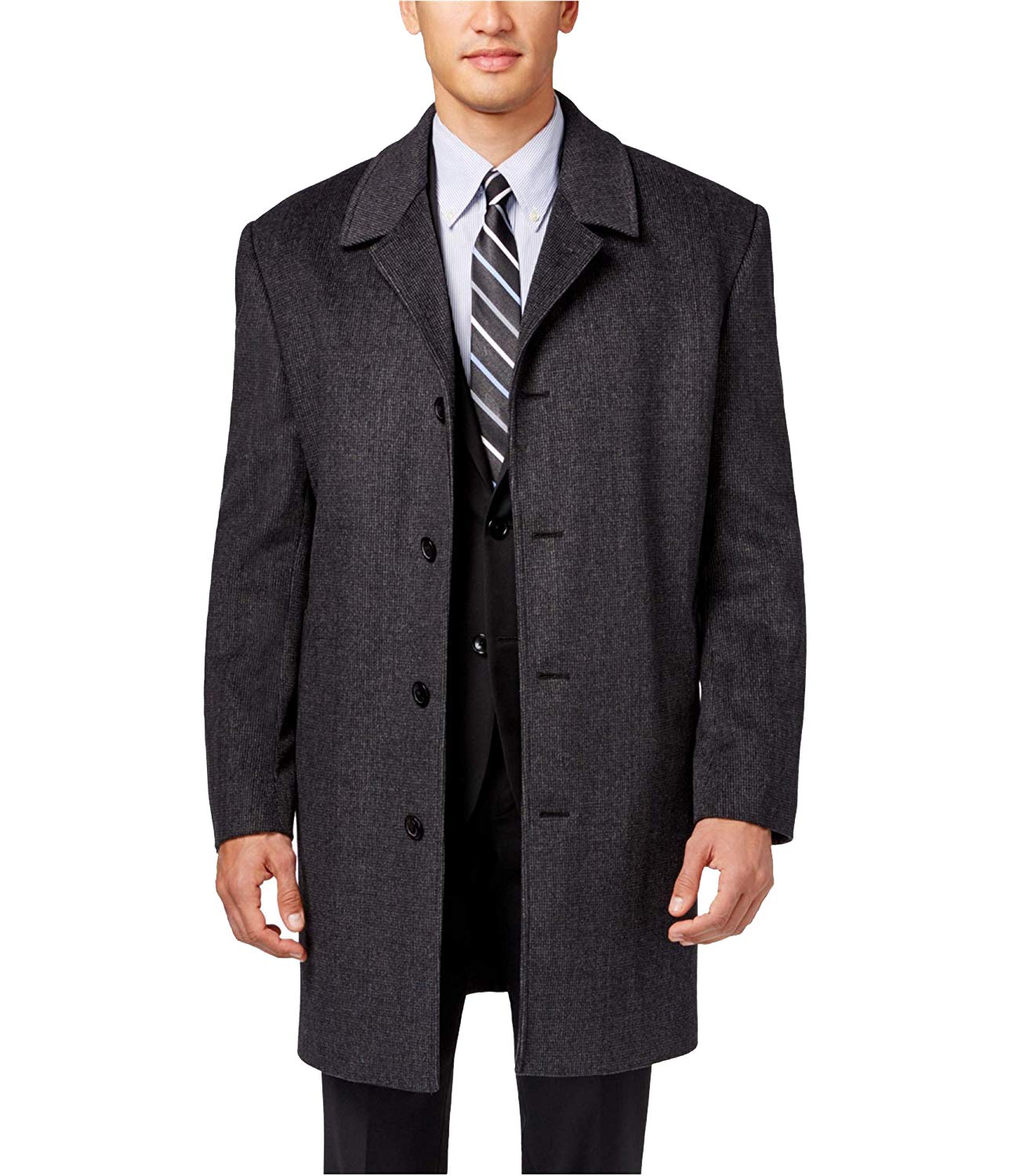 London Fog Men's Coventry Wool Top Coat - Classic Winter Overcoat for Business & Formal Wear - Perfect for Office, Weddings & Special Occasions